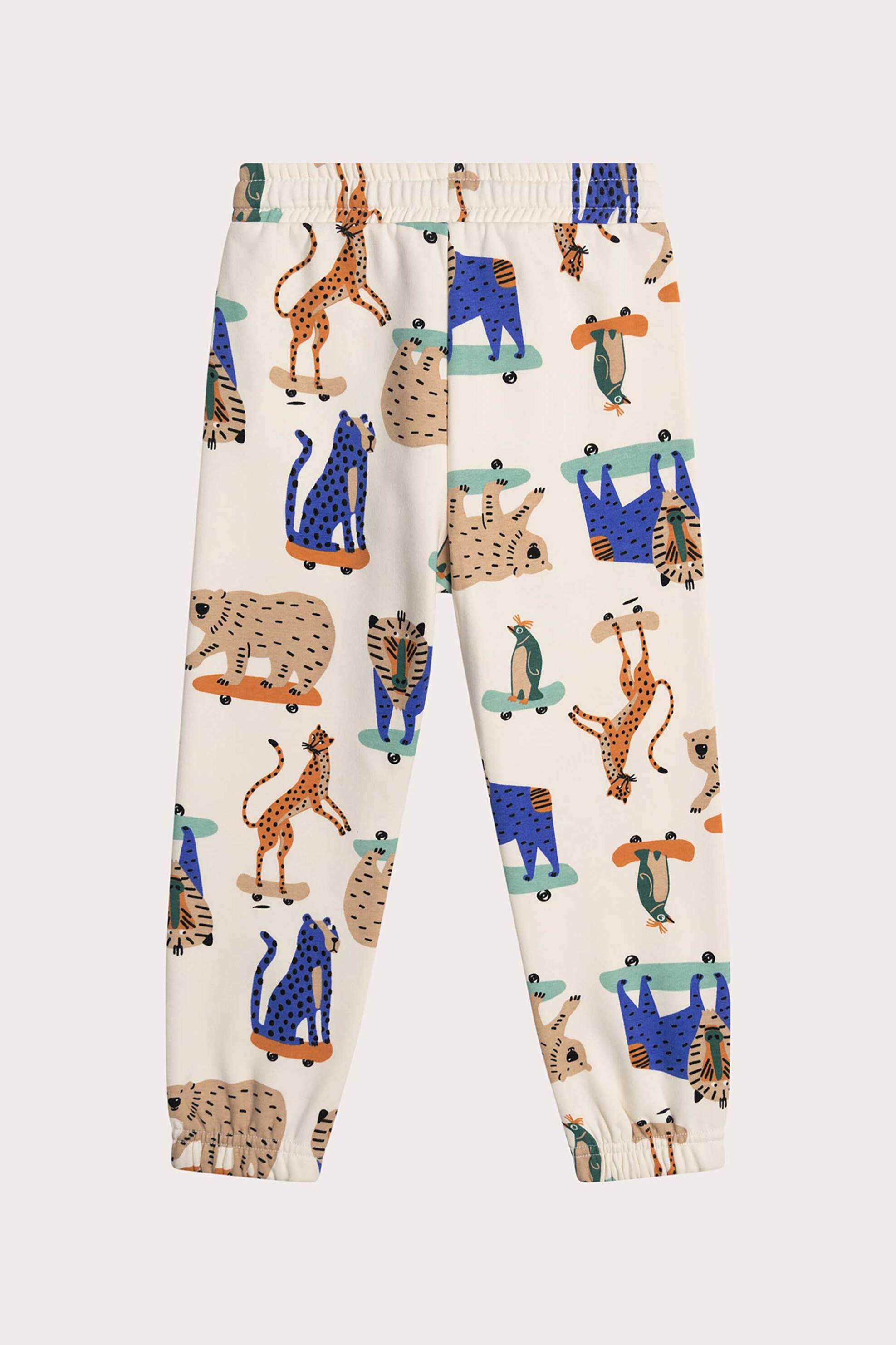 DPAM παιδικό παντελόνι φόρμας για αγόρια με πολύχρωμο σχέδιο με ζωάκια - 364759 Κρέμ φωτογραφία