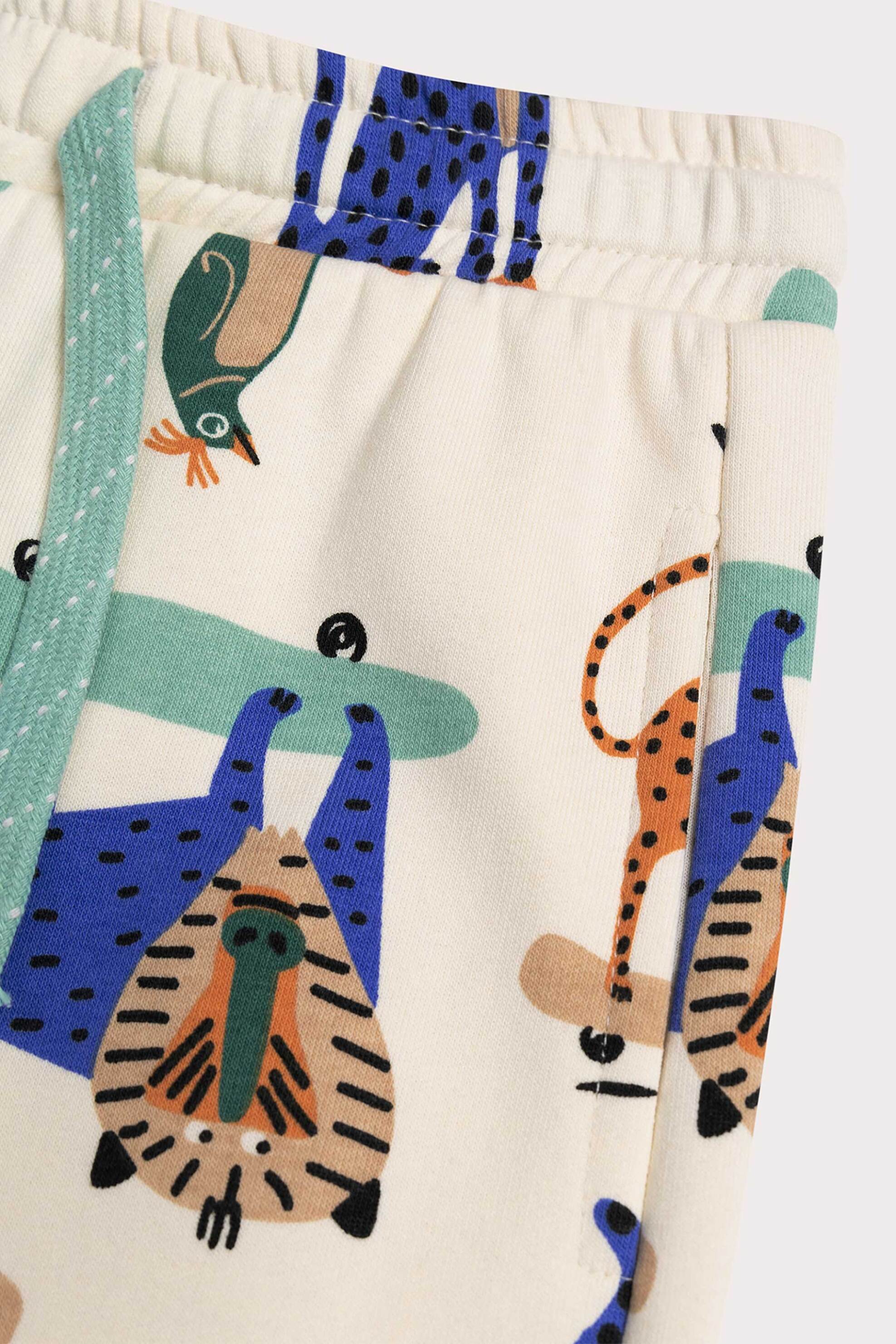 DPAM παιδικό παντελόνι φόρμας με πολύχρωμο σχέδιο με ζωάκια - 364759 Κρέμ φωτογραφία