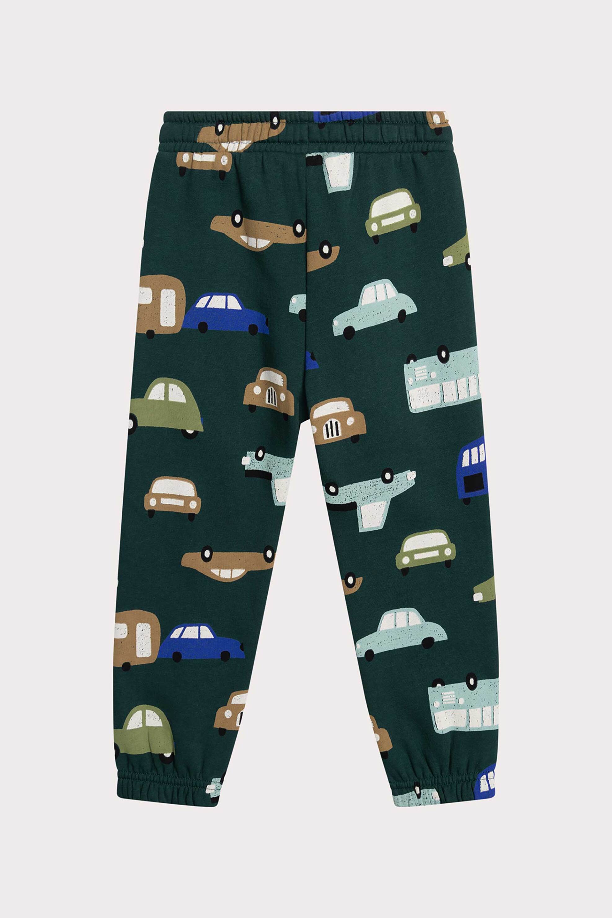 DPAM παιδικό παντελόνι φόρμας με πολύχρωμο σχέδιο με οχήματα - 364786 Πράσινο Σκούρο φωτογραφία