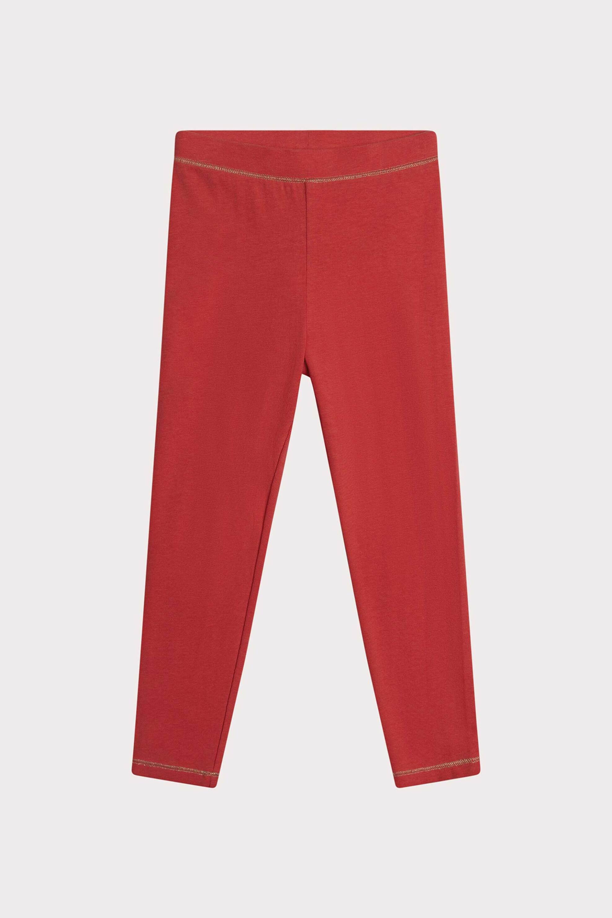 DPAM παιδικό κολάν μονόχρωμο με contrast ραφές - 364814 Κόκκινο