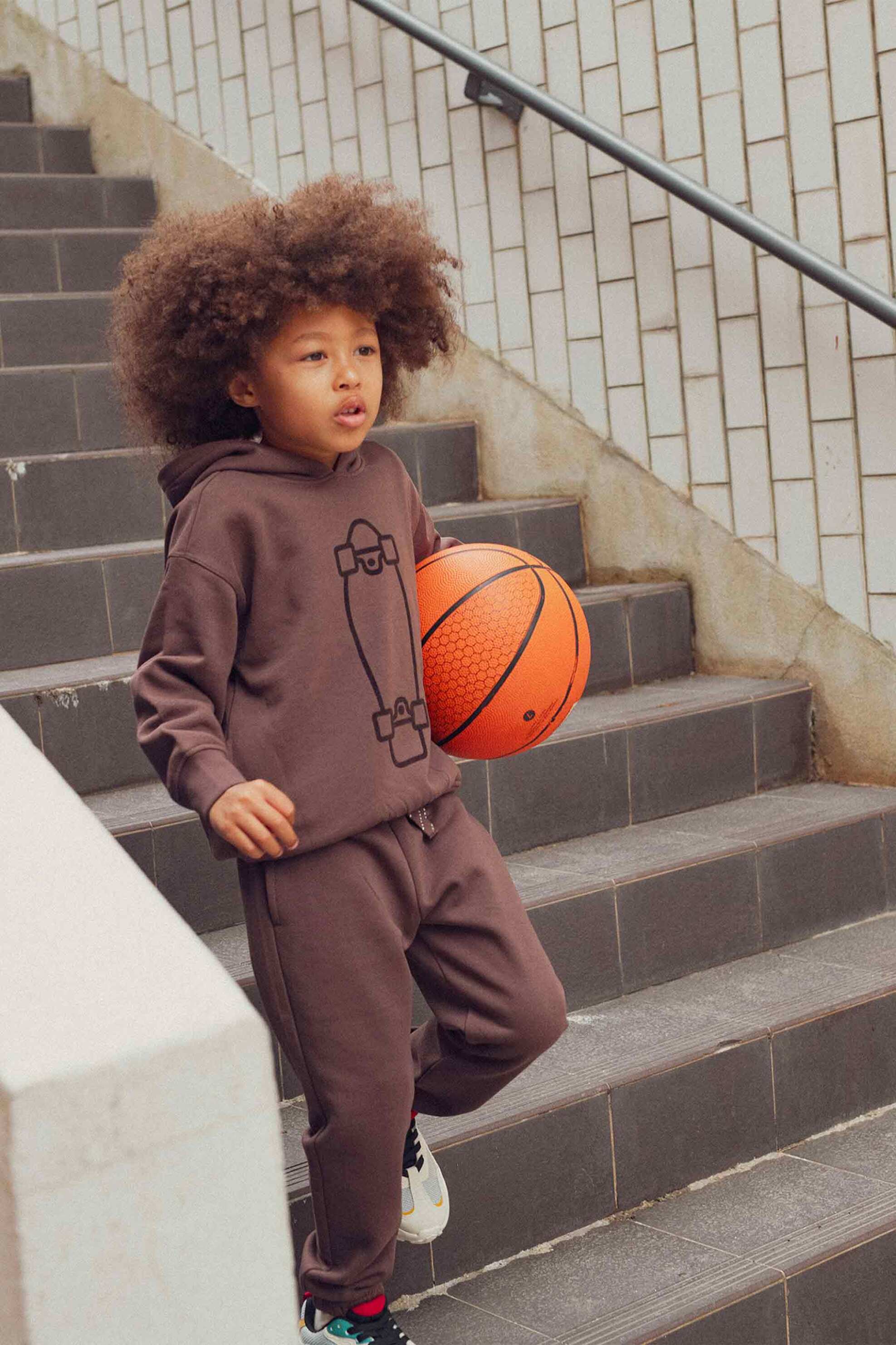 DPAM παιδικό παντελόνι φόρμας μονόχρωμο - 364754 Καφέ