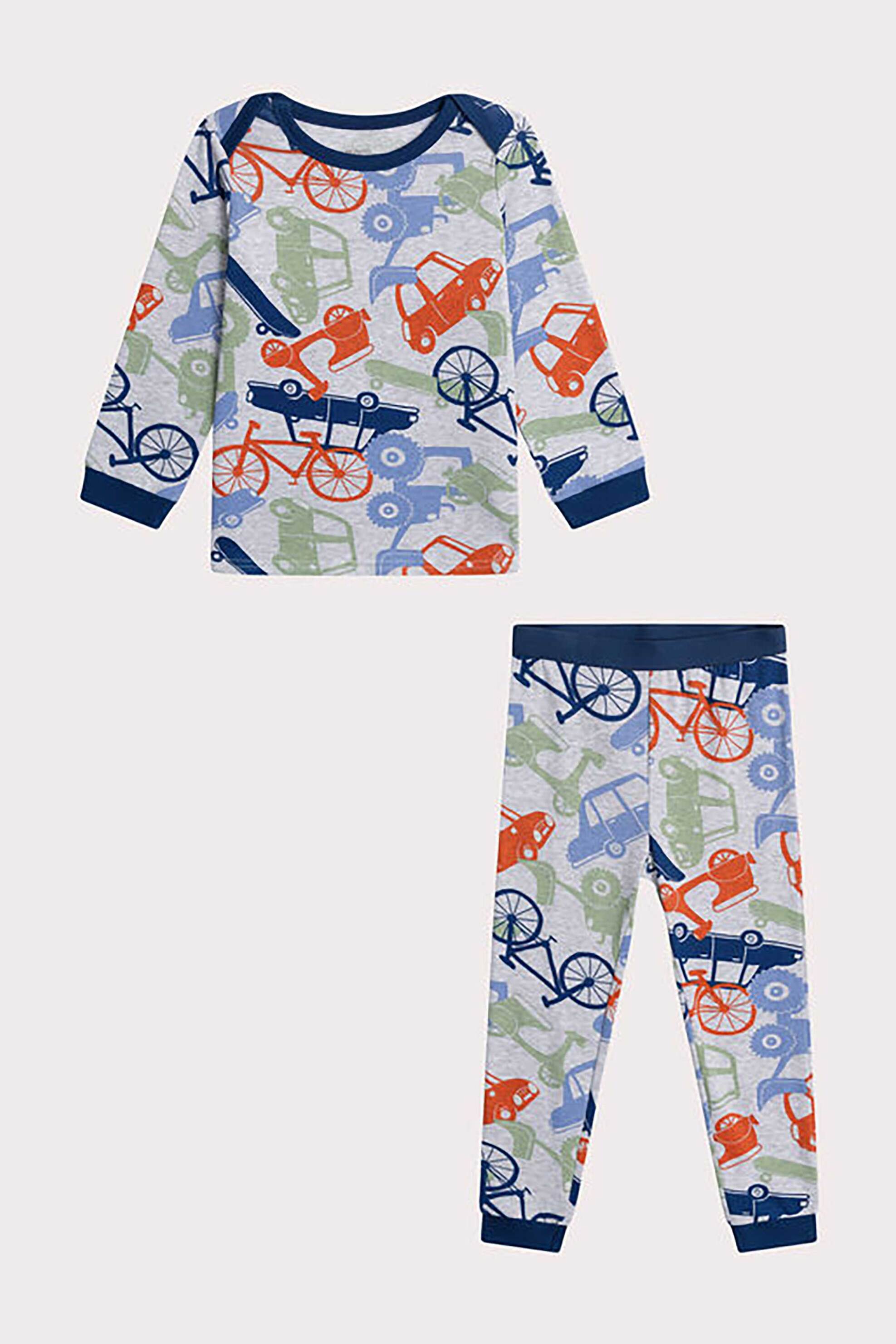 DPAM DPAM σετ παιδικές πιτζάμες για αγόρια με σχέδιο οχήματα που φωσφορίζουν στο σκοτάδι (2 τεμάχια) - 365356 Γκρι