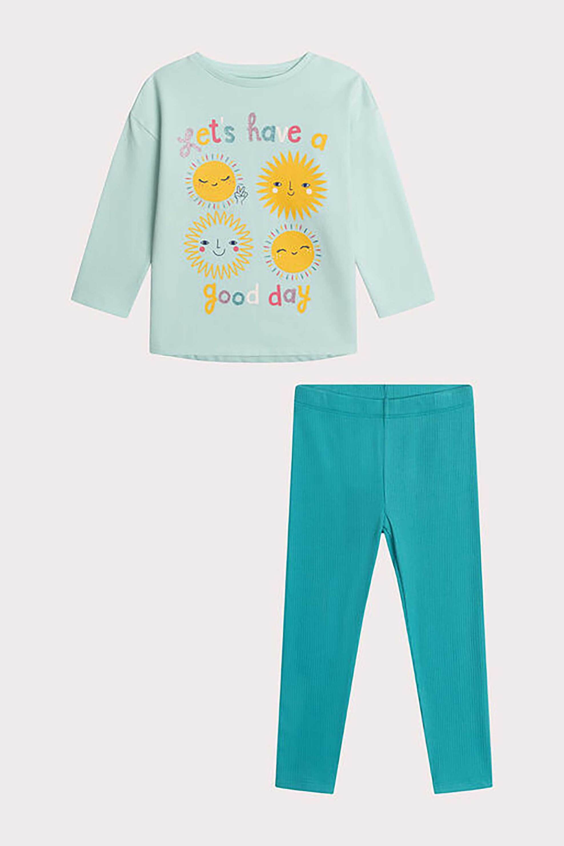 DPAM σετ παιδικές πιτζάμες με σχέδιο ήλιους (2 τεμάχια) - 365326 Τυρκουάζ
