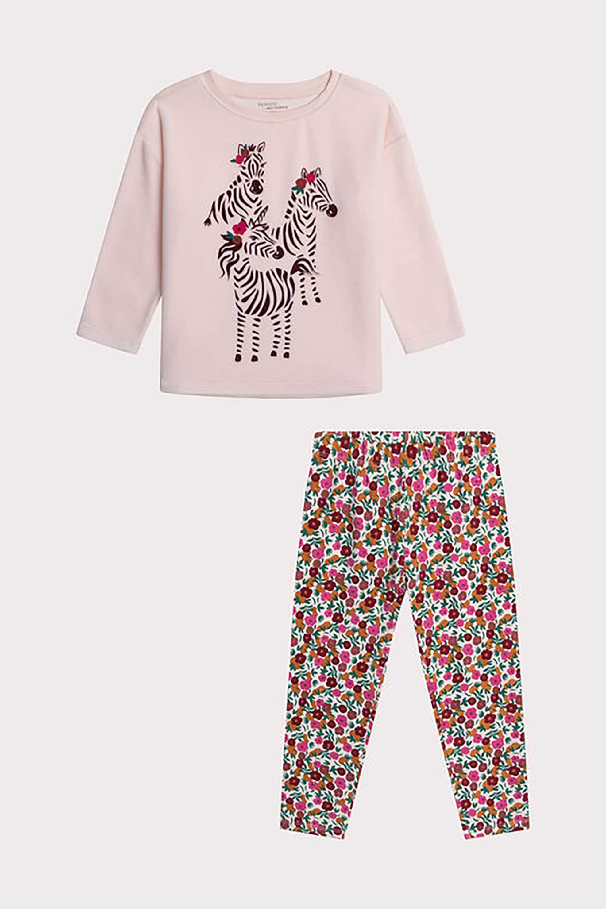 DPAM σετ παιδικές πιτζάμες με σχέδιο ζέβρες (2 τεμάχια) - 365329 Ροζ Ανοιχτό