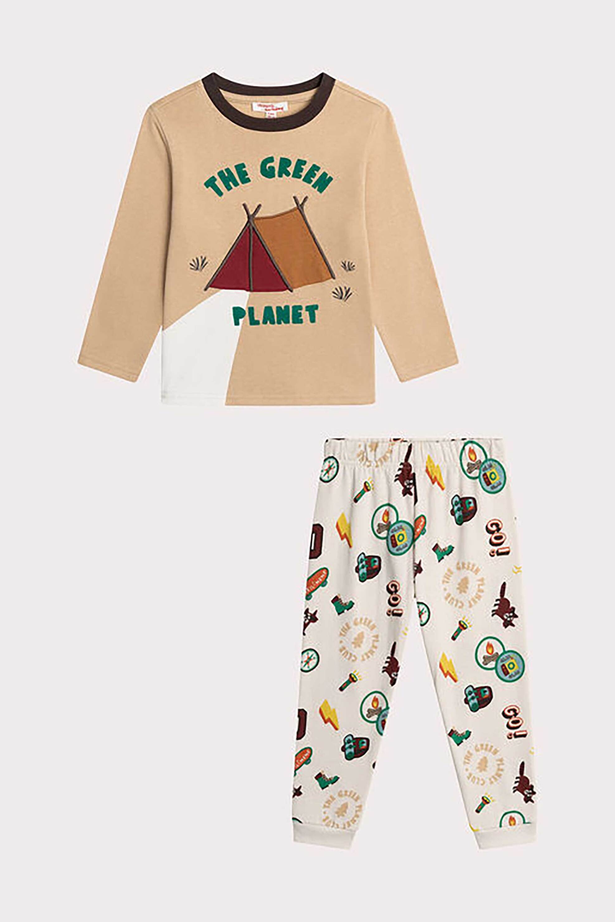 DPAM DPAM σετ παιδικές πιτζάμες με διάφορα σχέδια (2 τεμάχια) - 365374 Μπεζ