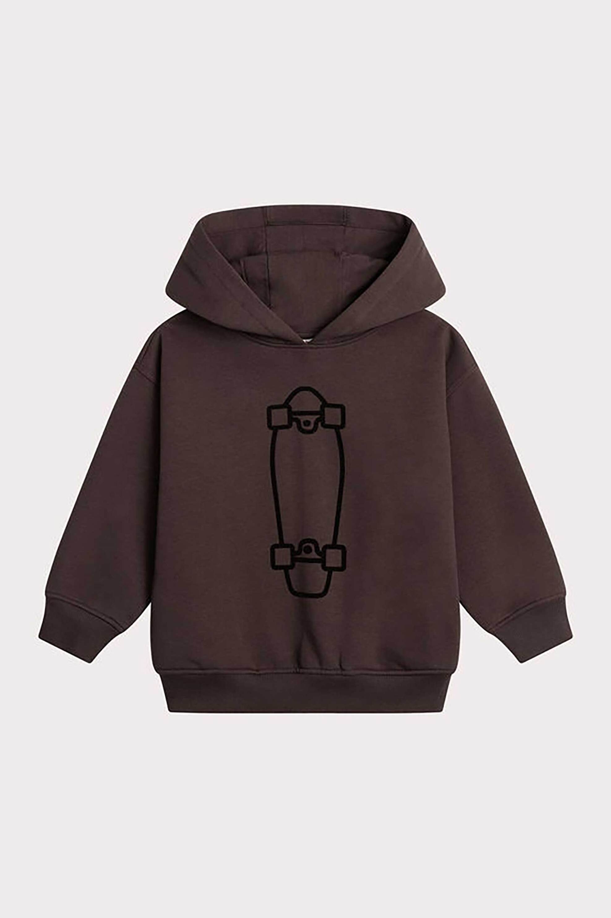 DPAM παιδική μπλούζα φούτερ με κουκούλα και σχέδιο με πατίνι - 365244 Καφέ φωτογραφία