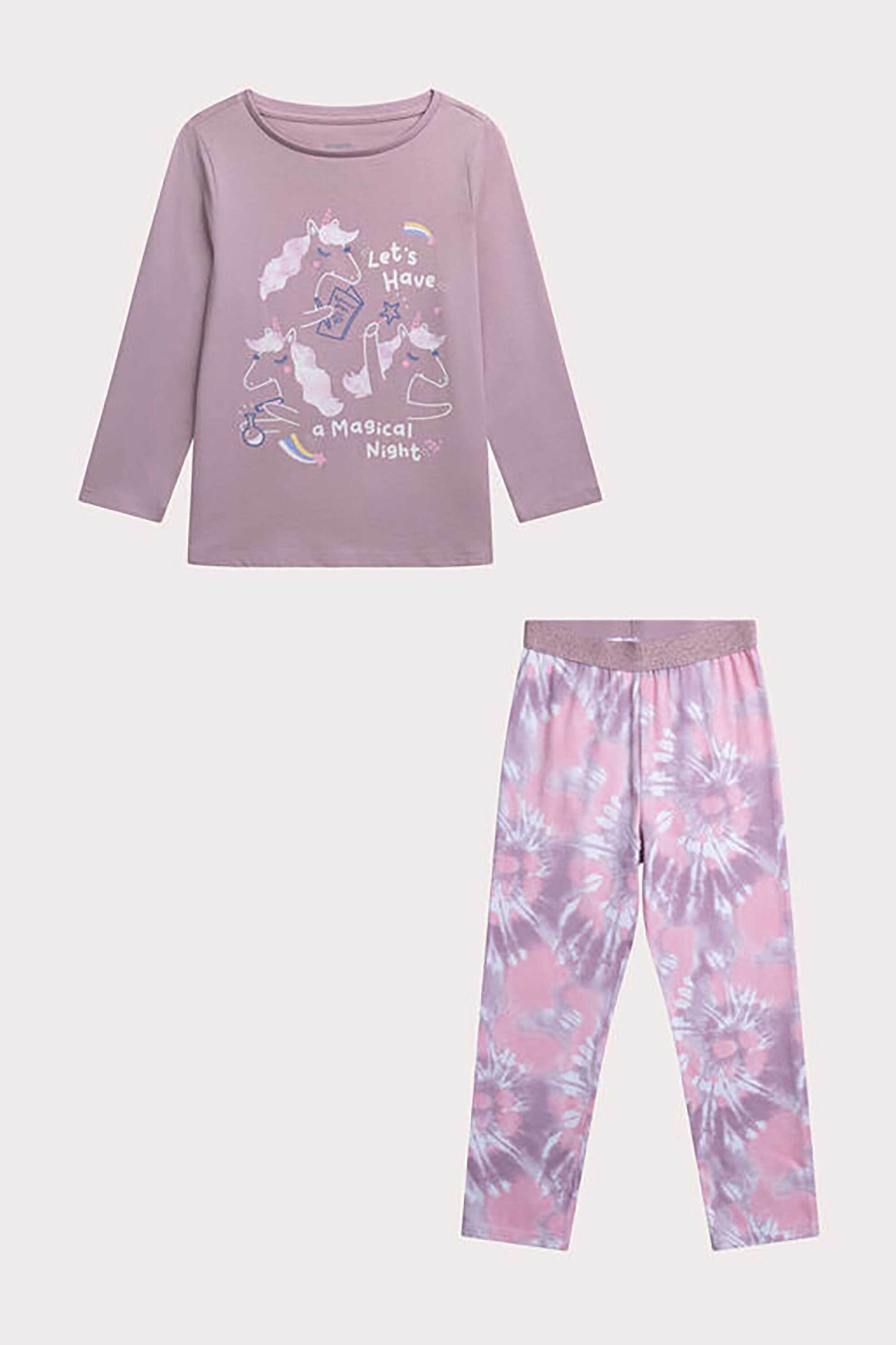 DPAM σετ παιδικές πιτζάμες με σχέδιο μονόκερους (2 τεμάχια) - 365303 Λιλά