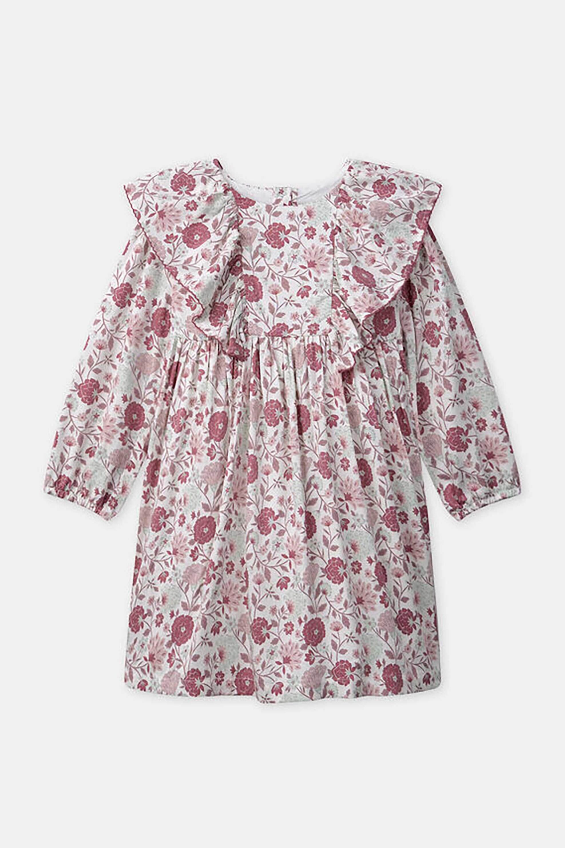 DPAM παιδικό φόρεμα για κορίτσια με floral print και βολάν - 365583 Λευκό φωτογραφία