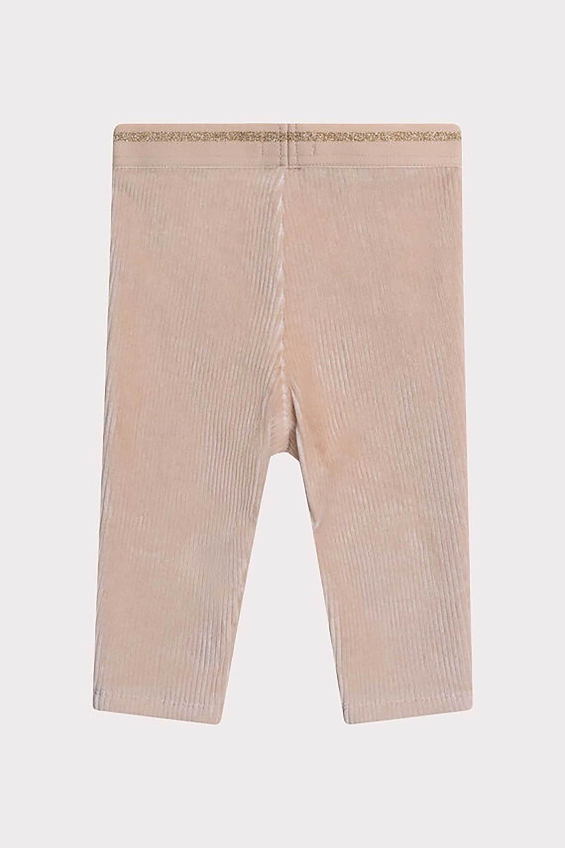 DPAM βρεφικό παντελόνι κοτλέ με χρυσό glitter στη μέση - 365143 Μπεζ φωτογραφία