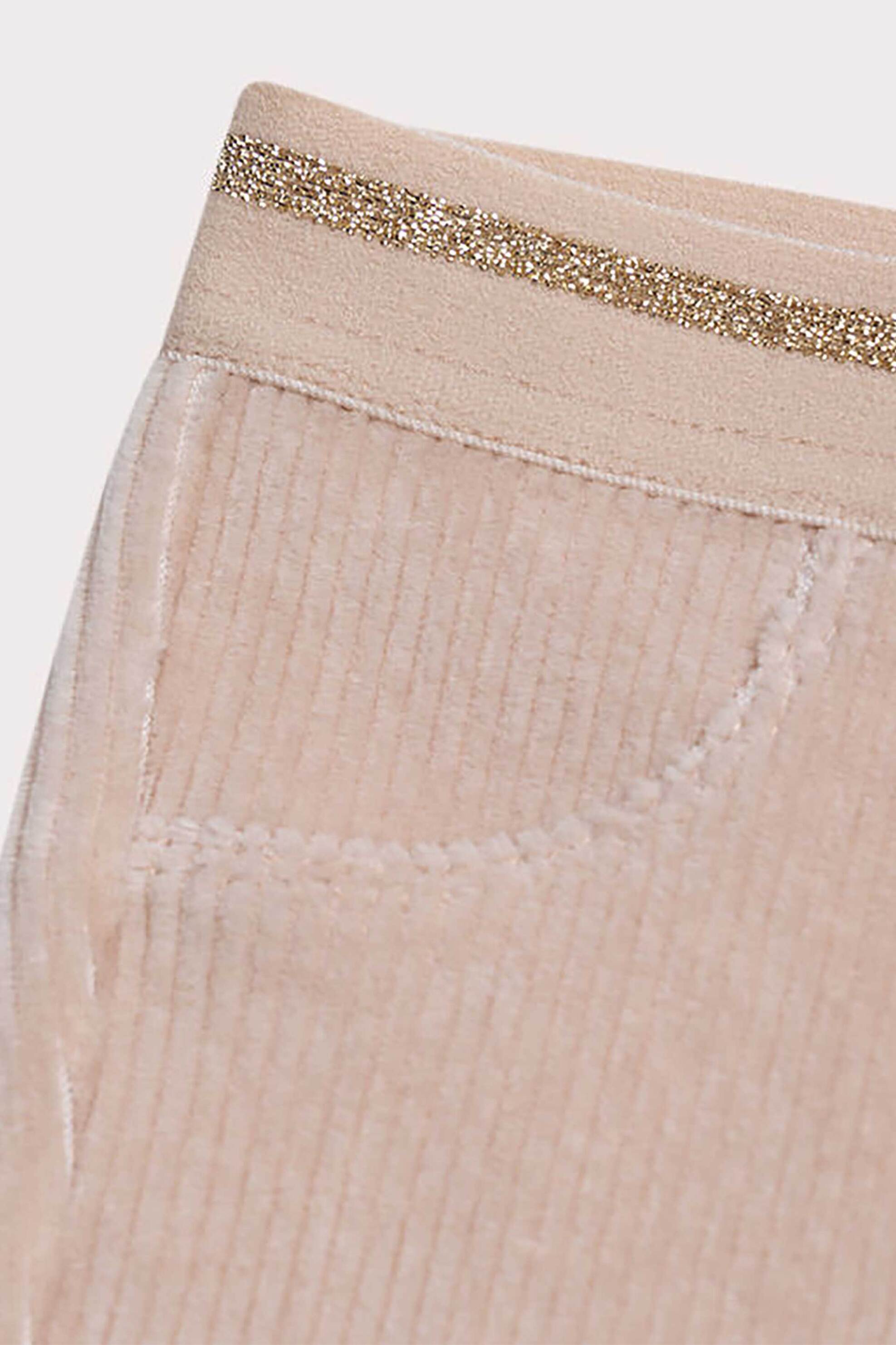 DPAM βρεφικό παντελόνι κοτλέ με χρυσό glitter στη μέση - 365143 Μπεζ φωτογραφία