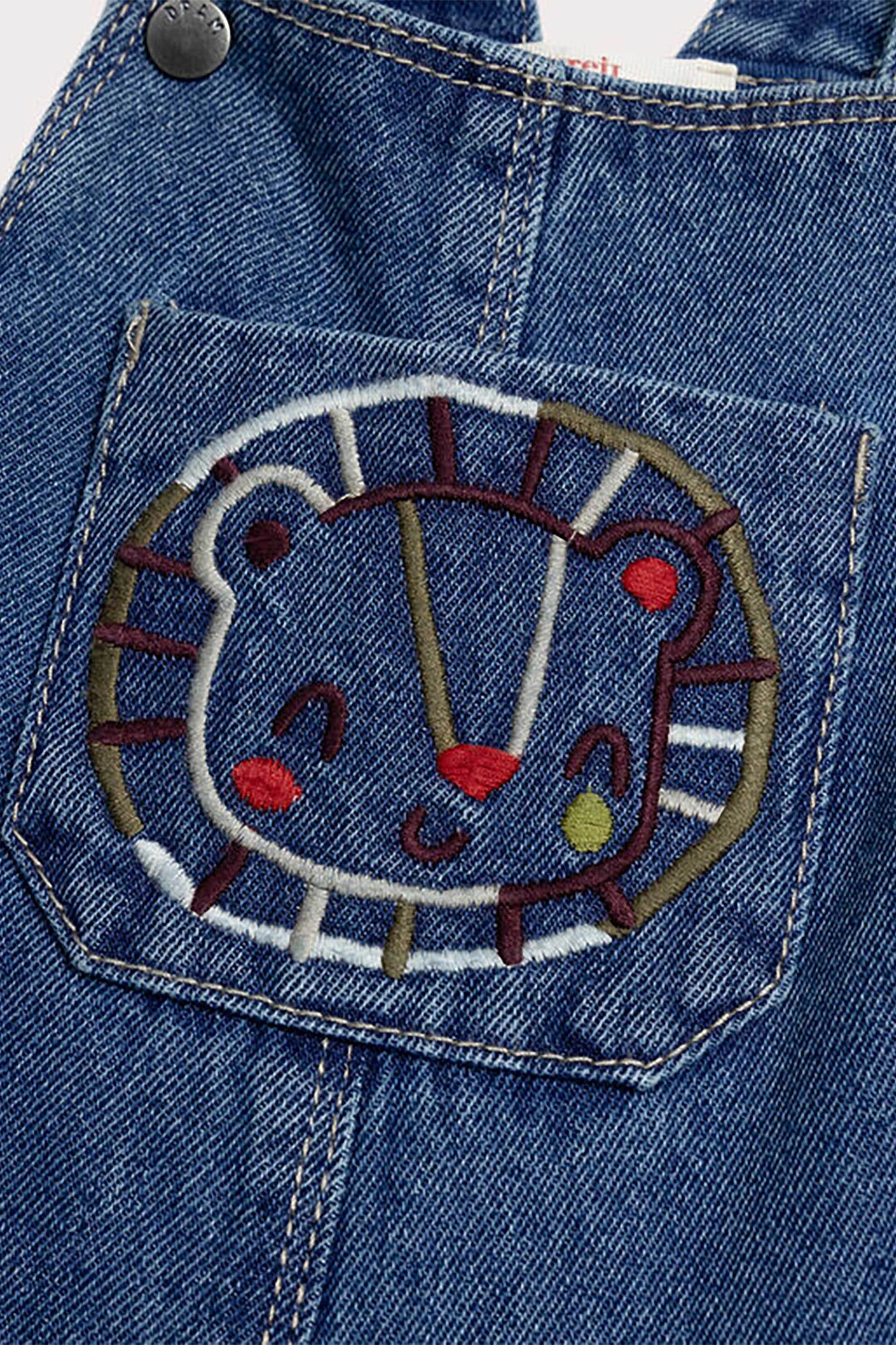 DPAM βρεφική denim σαλοπέτα με κεντητό σχέδιο - 365164 Denim Blue φωτογραφία