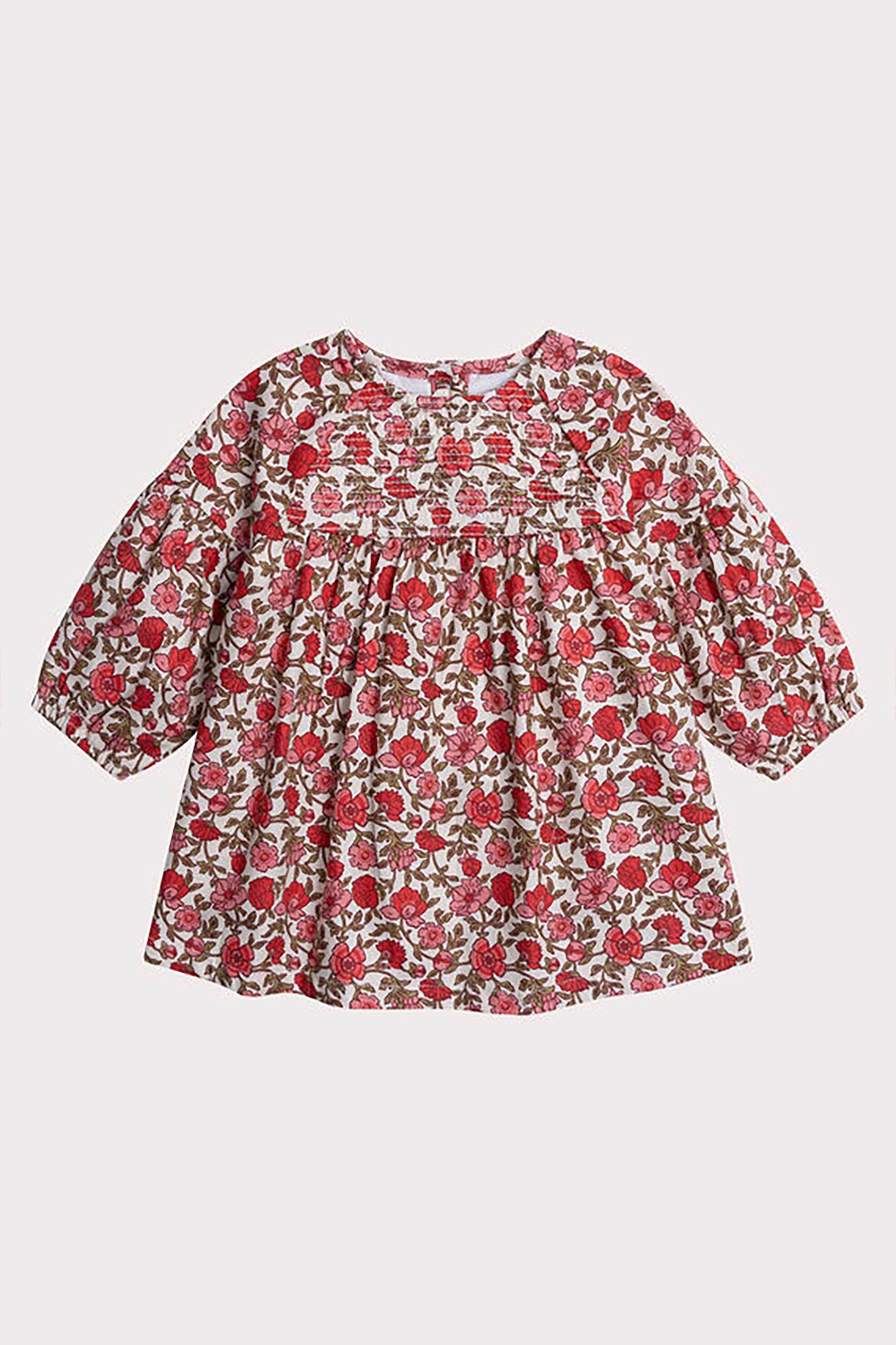 DPAM DPAM βρεφικό φόρεμα για κορίτσια με floral print - 365146 Κόκκινο