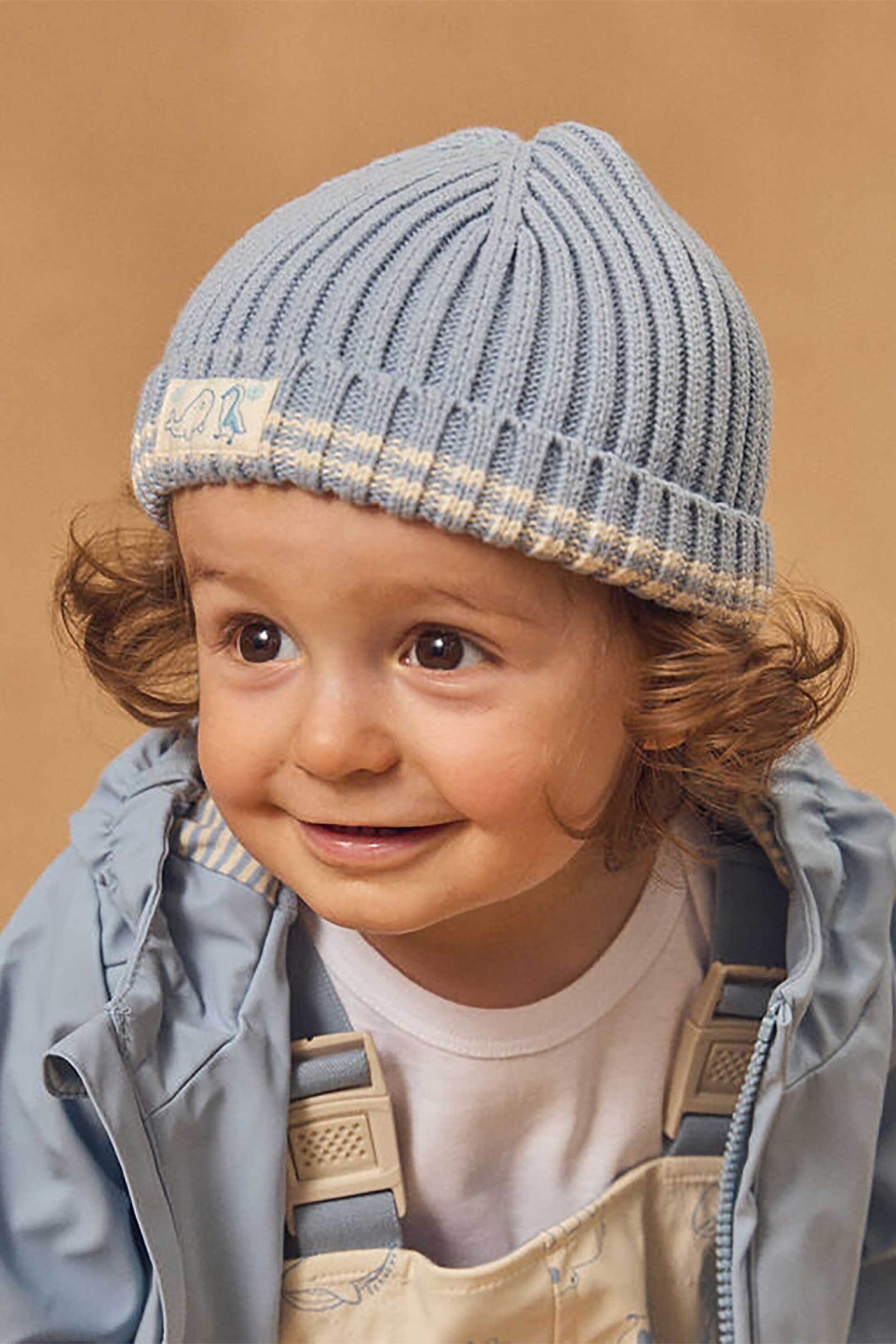 DPAM DPAM βρεφικός πλεκτός σκούφος ribbed - 366113 Γαλάζιο