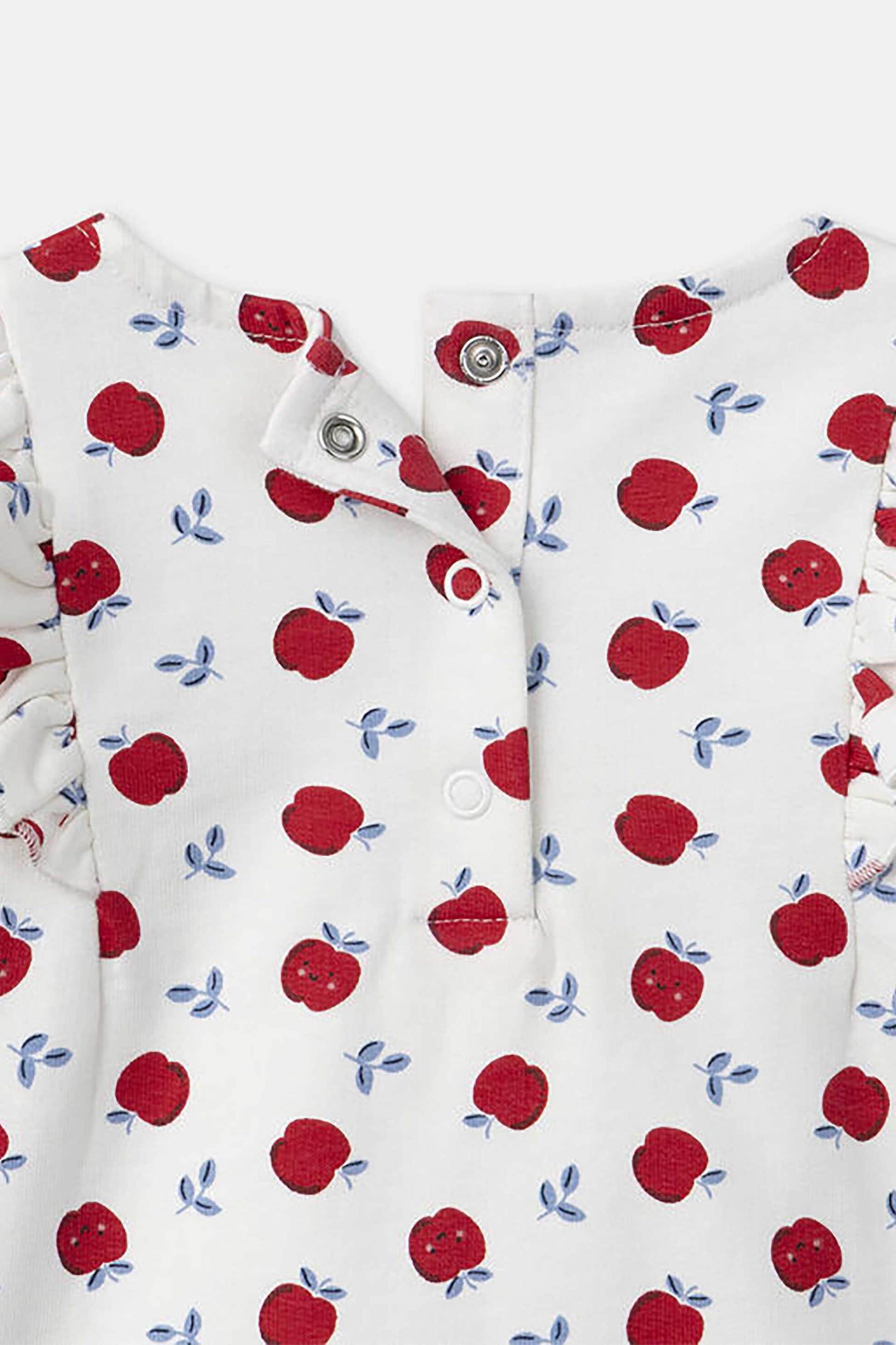 DPAM βρεφικό σετ με μπλούζα και ribbed κολάν με σχέδιο μηλαράκια (2 τεμάχια) - 366175 Λευκό φωτογραφία