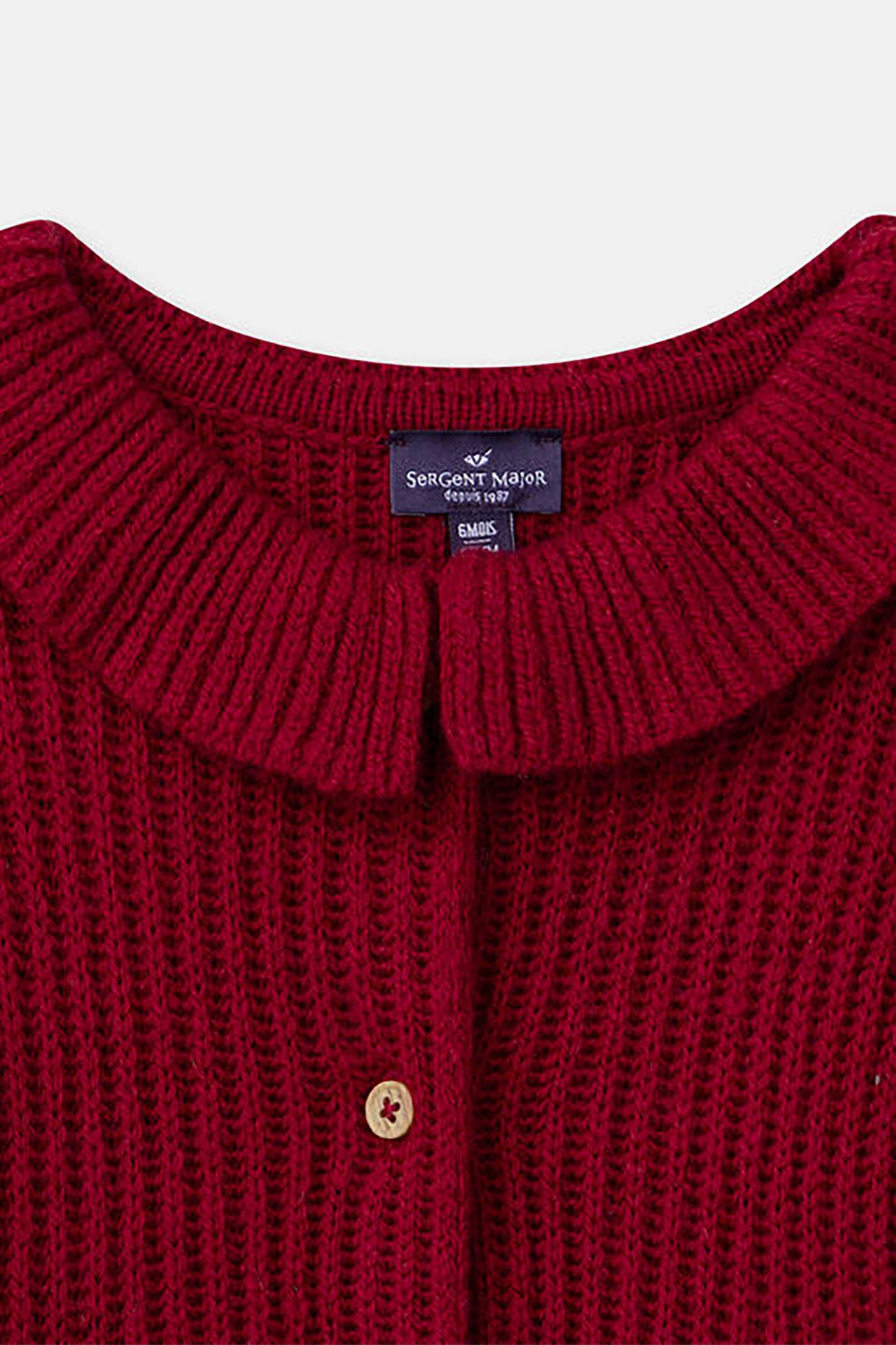 DPAM βρεφική πλεκτή ζακέτα με γιακά και σχέδιο από χαρούμενα μήλα - 366205 Κόκκινο φωτογραφία