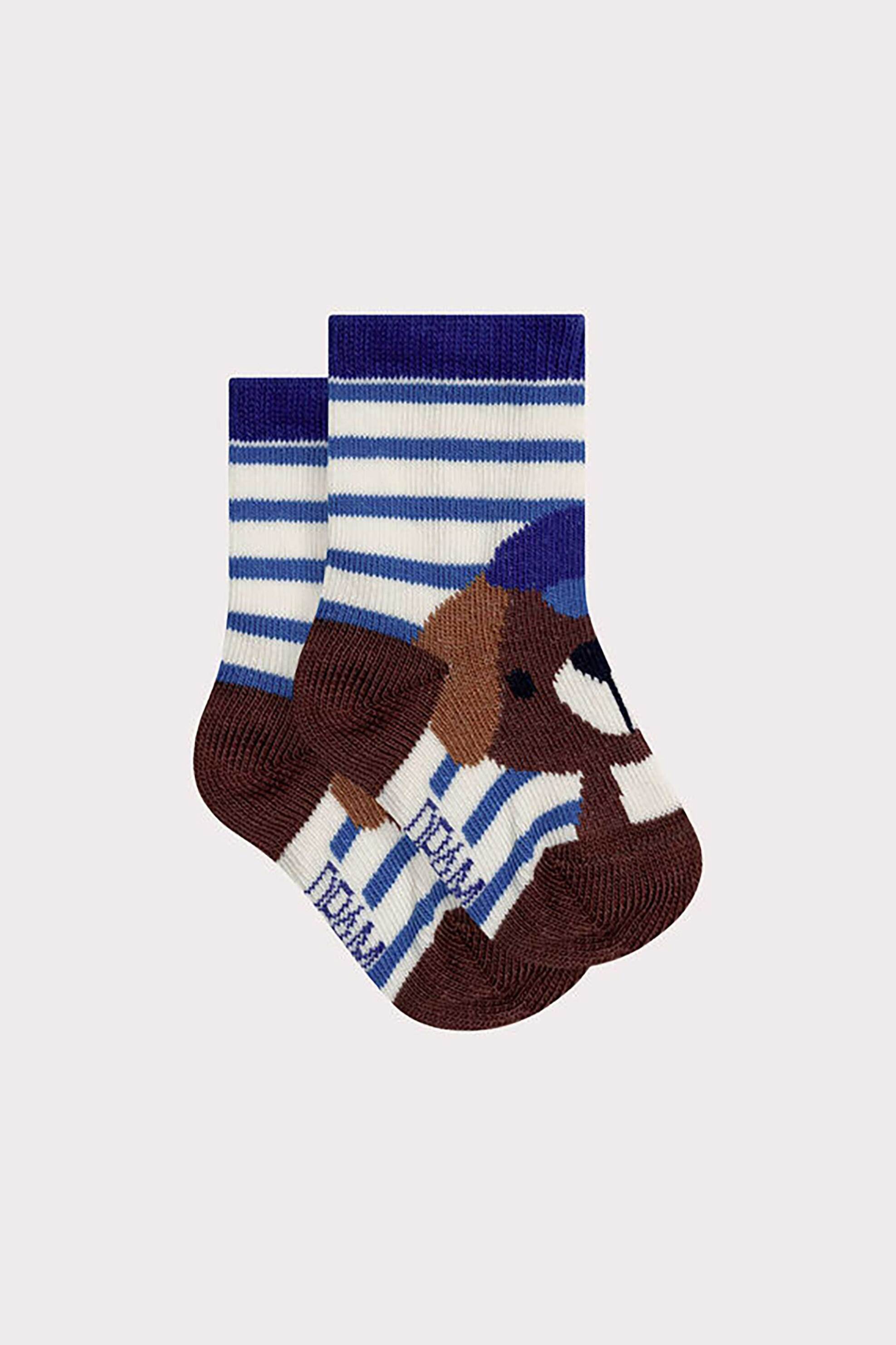 DPAM DPAM βρεφικές κάλτσες με σχέδιο ζωάκια - 365896 Καφέ