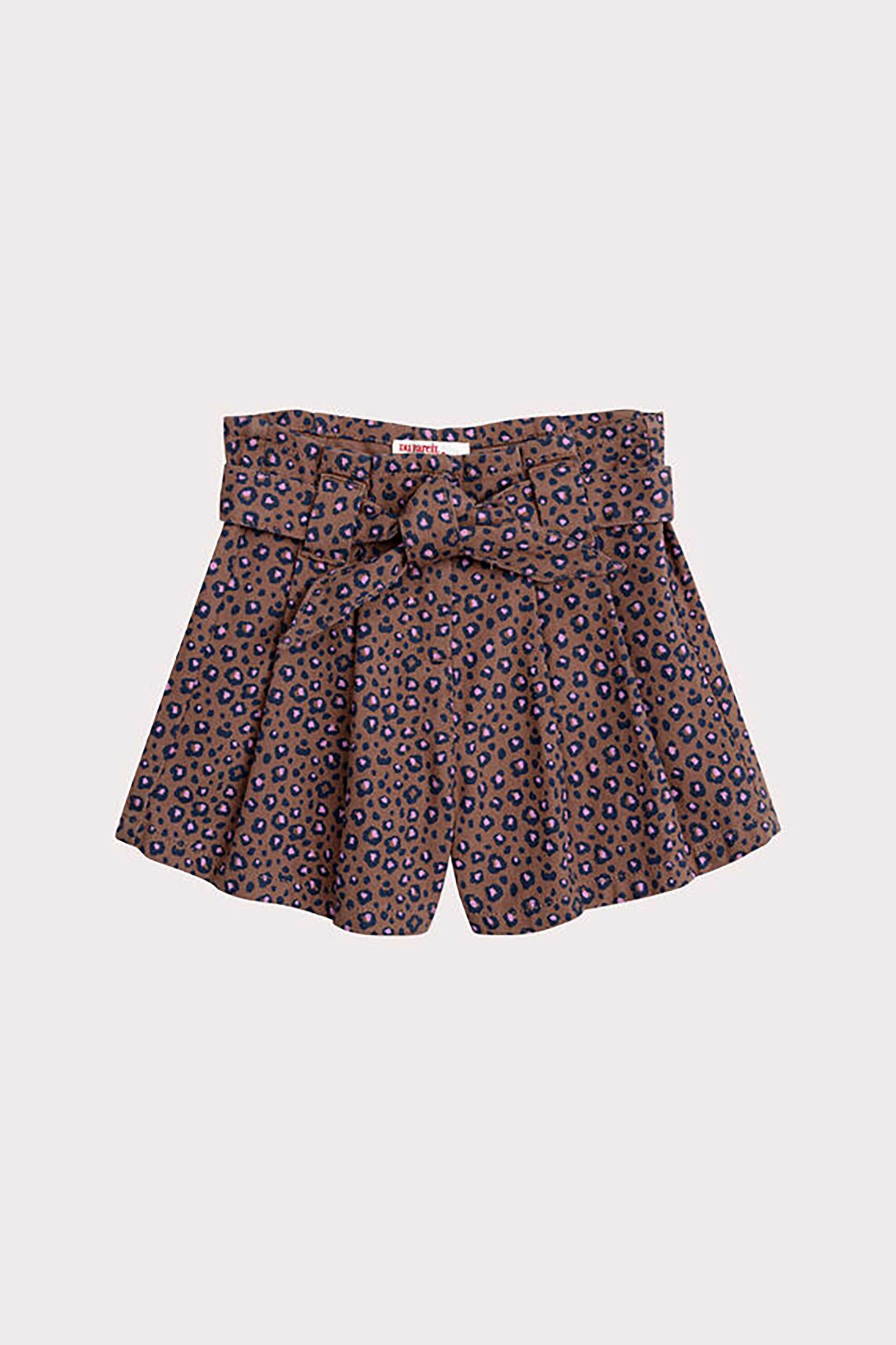 DPAM παιδικό σορτς με ζώνη και leopard print - 365749 Καφέ φωτογραφία