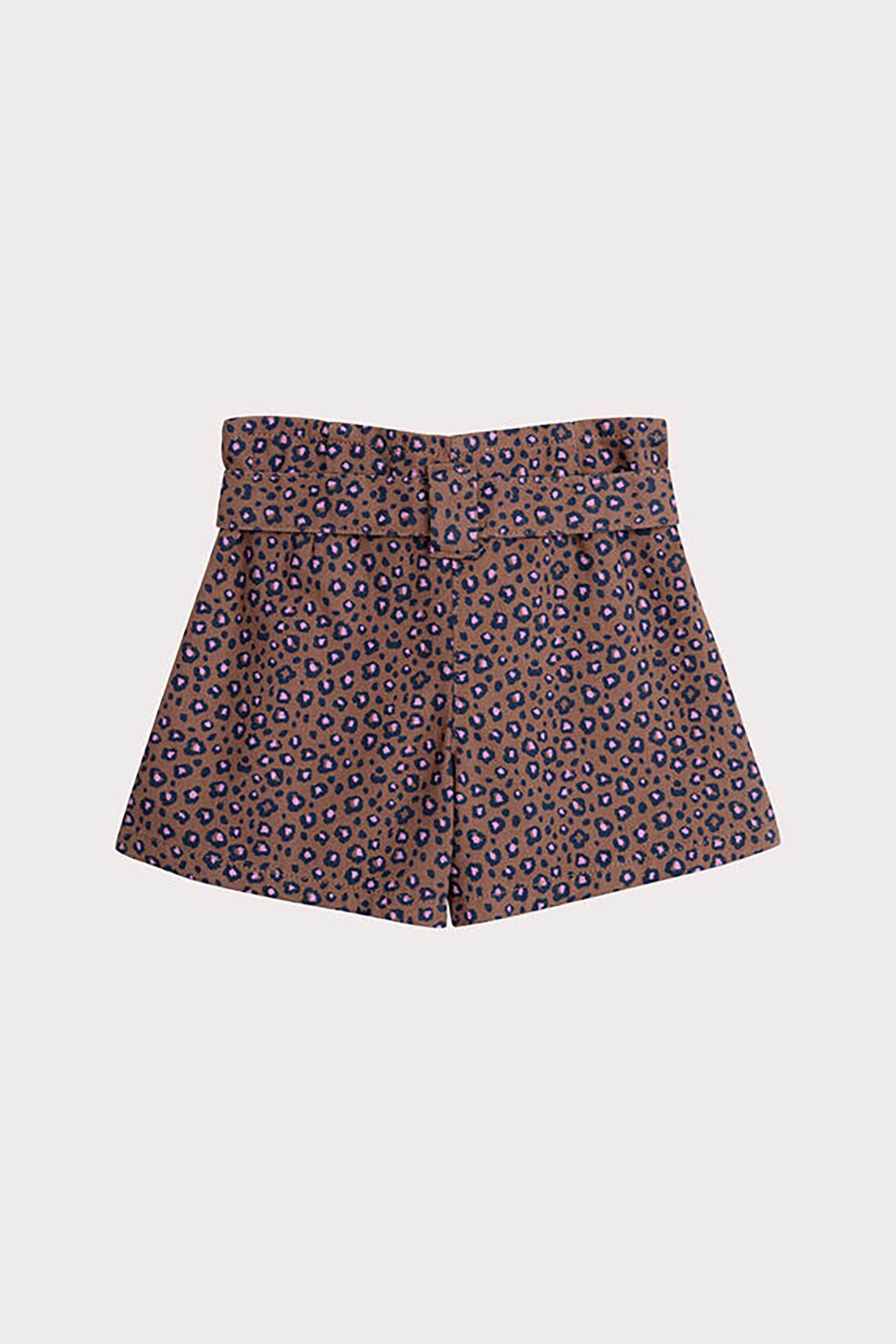 DPAM παιδικό σορτς με ζώνη και leopard print - 365749 Καφέ φωτογραφία