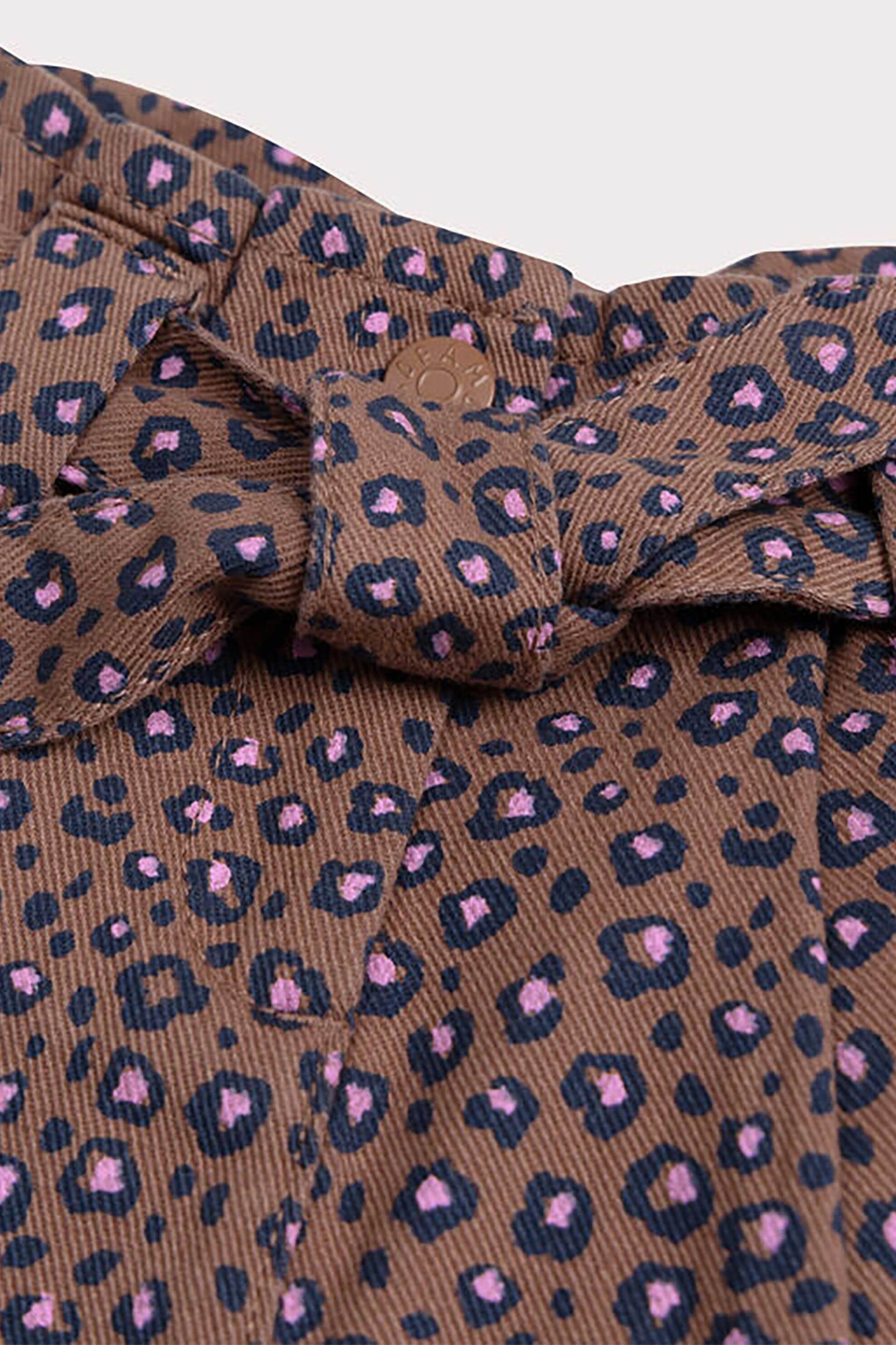 DPAM παιδικό σορτς με ζώνη και leopard print - 365749 Καφέ φωτογραφία