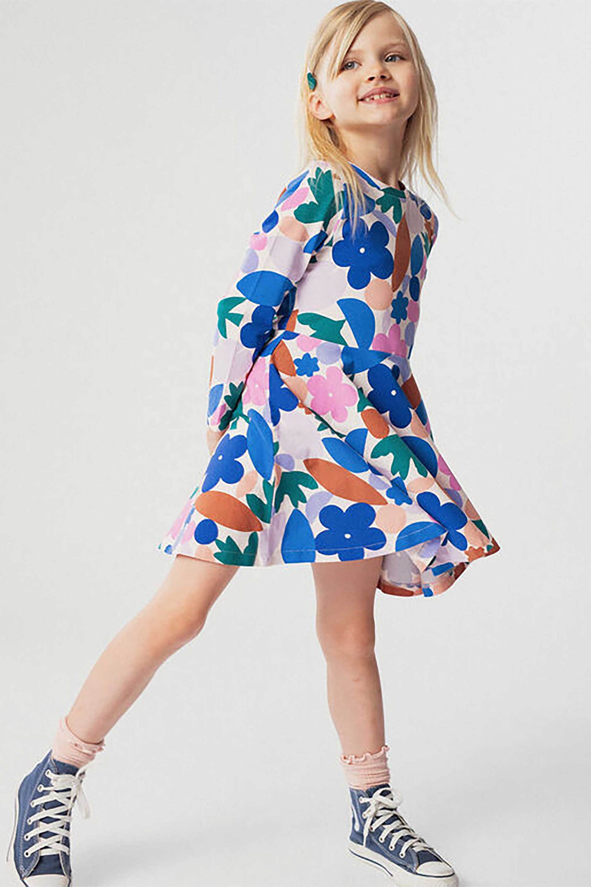 DPAM παιδικό φόρεμα με floral print - 365780 Πολύχρωμο