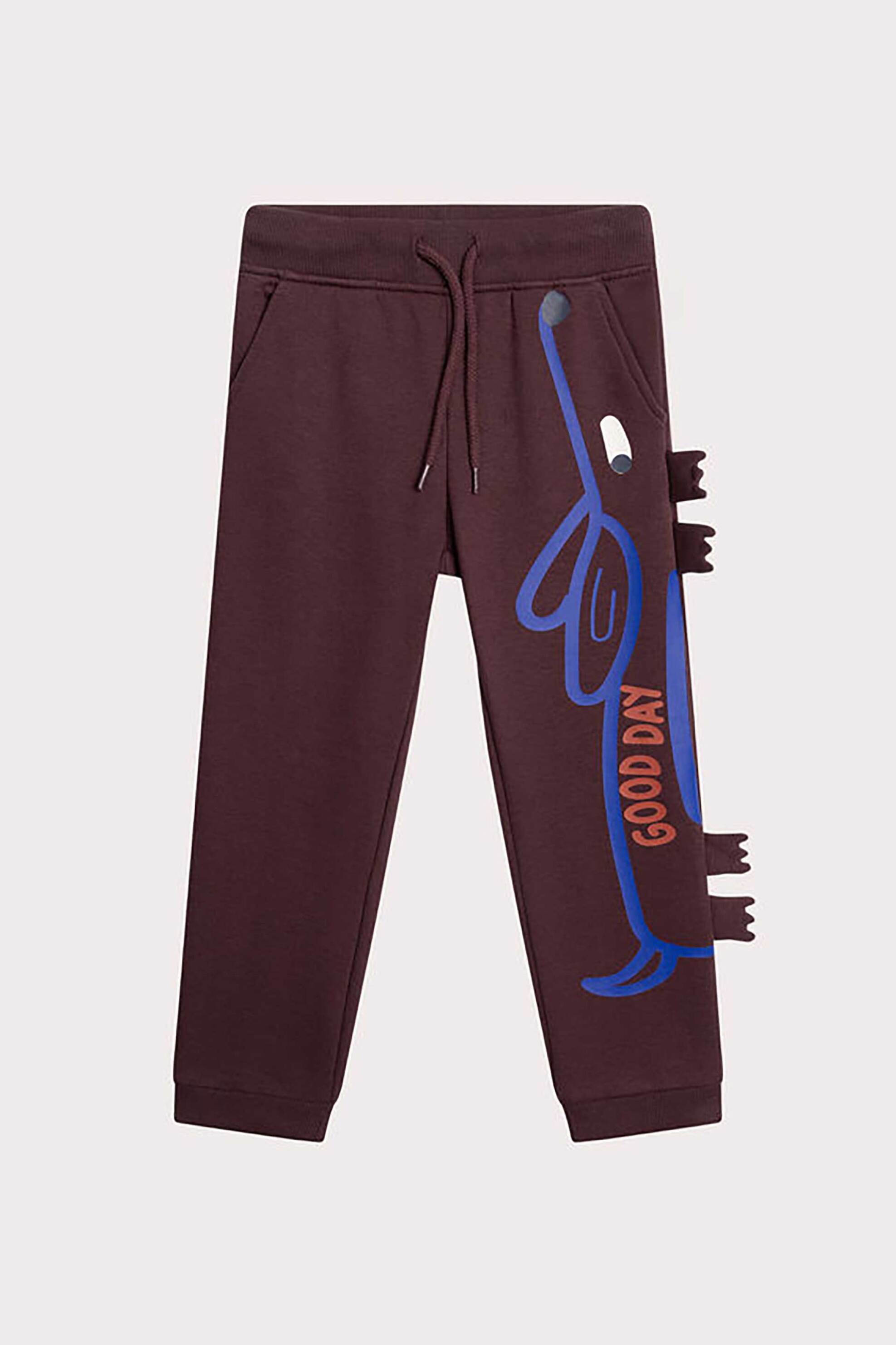 DPAM παιδικό παντελόνι φόρμας με 3d σχέδιο σκυλάκι - 365786 Καφέ