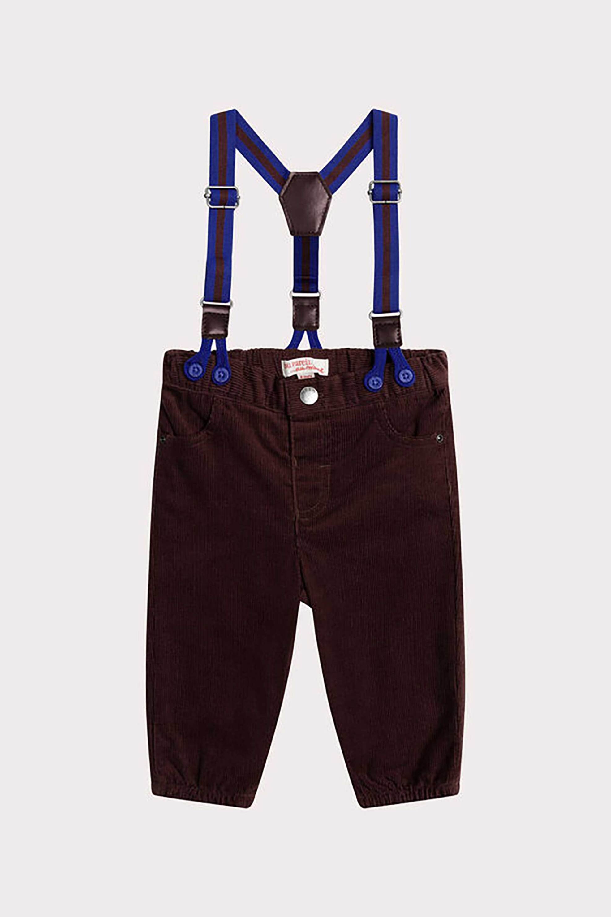 DPAM βρεφικό κοτλέ παντελόνι με τιράντες - 365856 Καφέ φωτογραφία