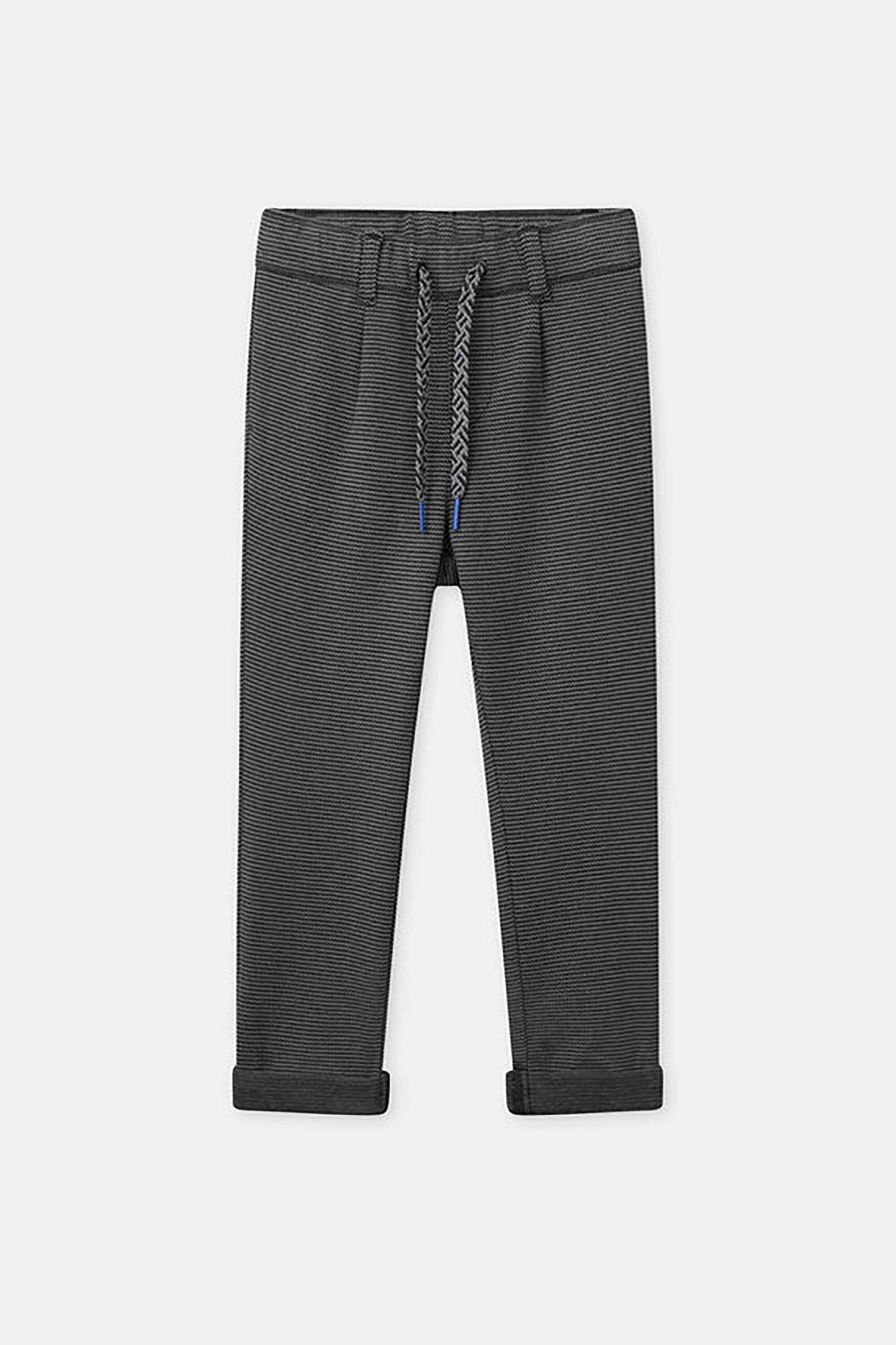 DPAM παιδικό παντελόνι με ανάγλυφο ριγέ σχέδιο και ελαστική μέση - 366269 Γκρι