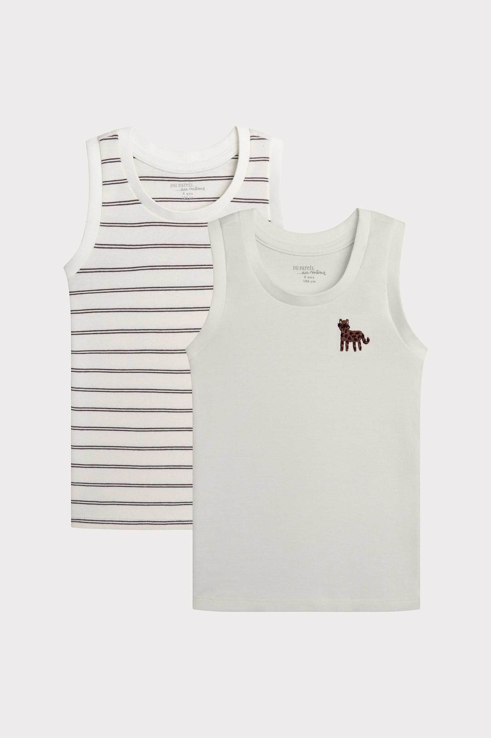 DPAM DPAM σετ παιδικά φανελάκια σε διάφορα σχέδια (2 τεμάχια) - 366027 Λευκό