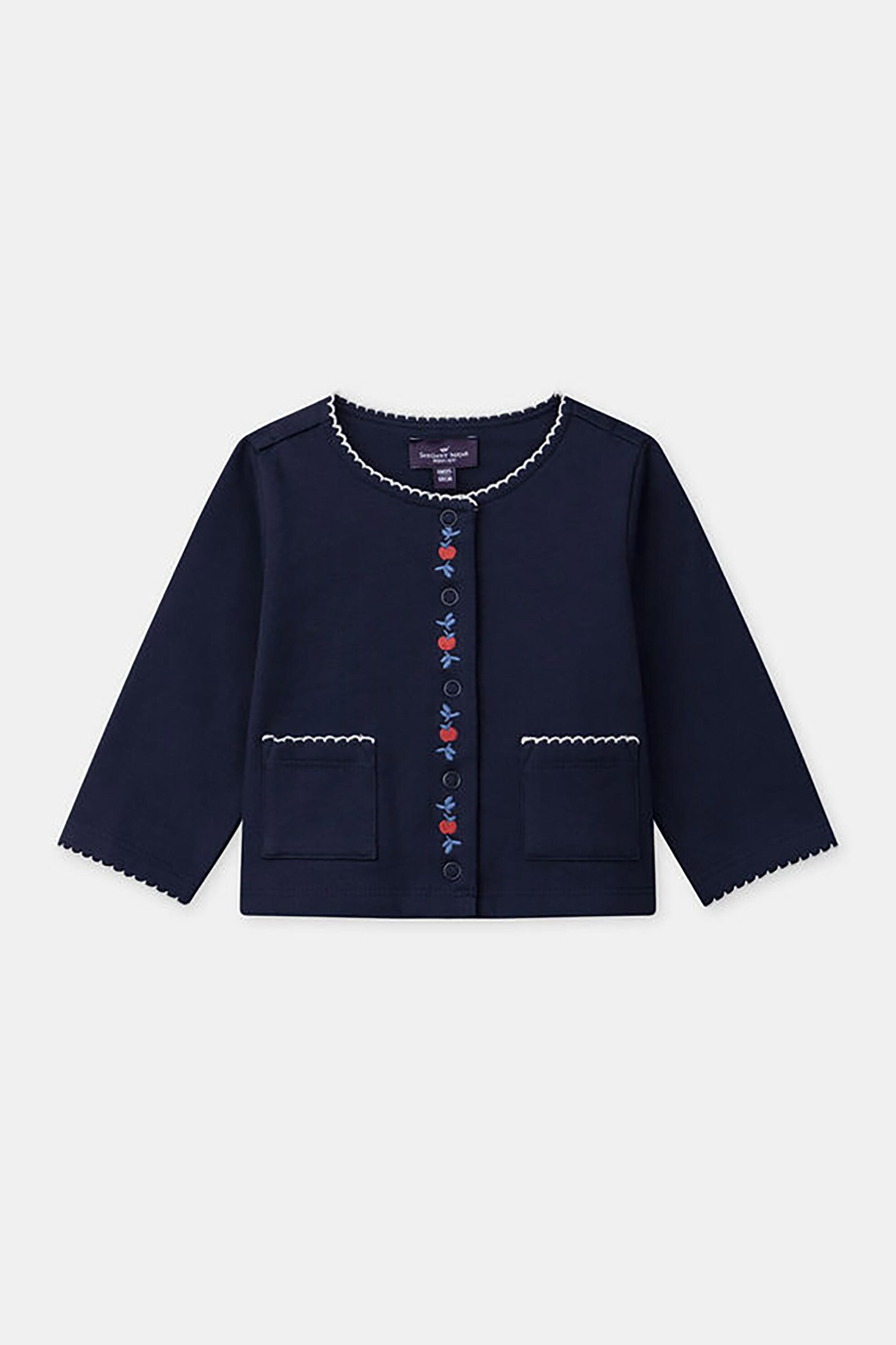 DPAM βρεφική ζακέτα με κεντήματα και contrast κυματιστή ραφή - 366242 Μπλε Σκούρο φωτογραφία