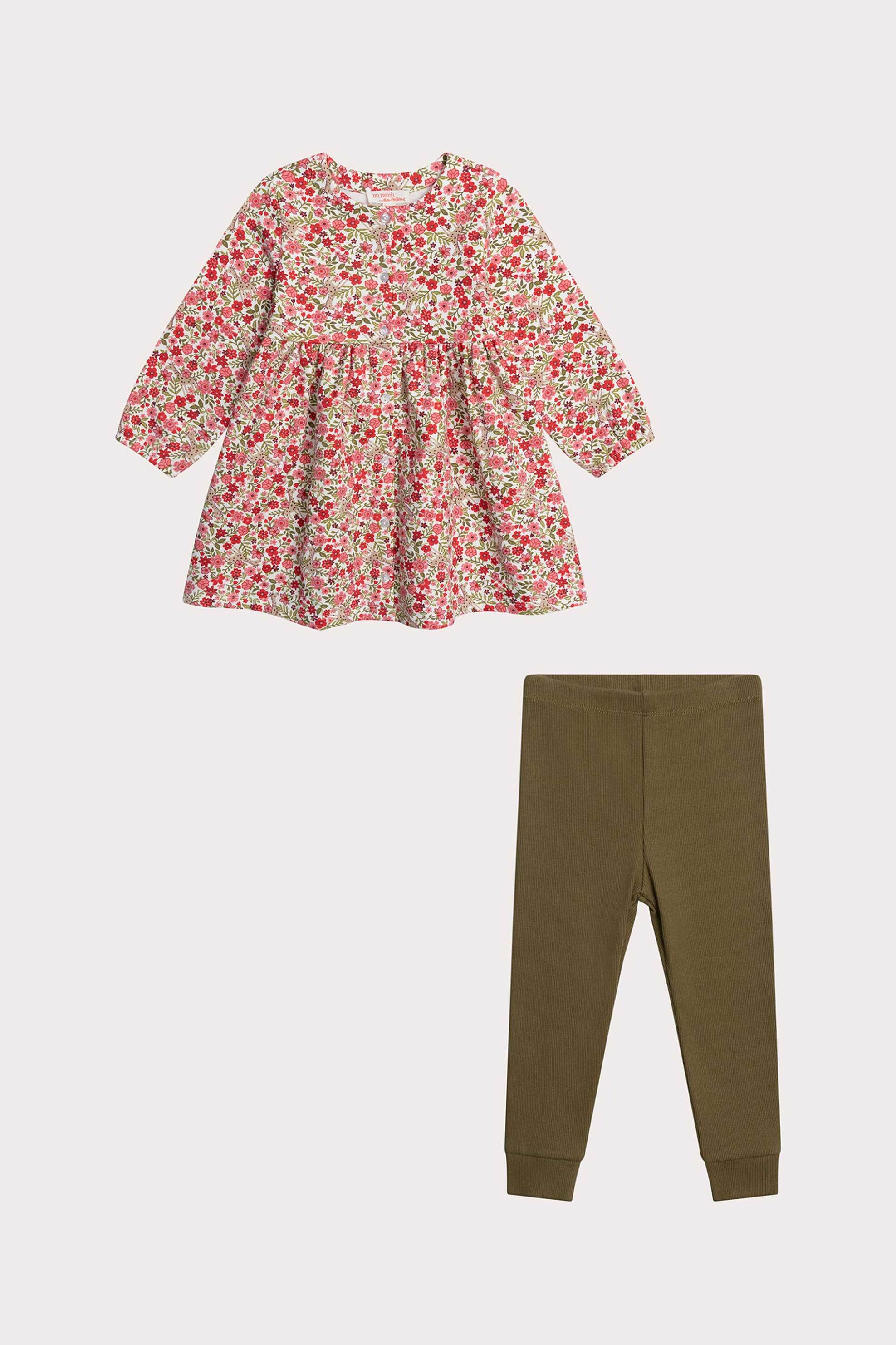 DPAM βρεφικό σετ με μπλούζα και ribbed κολάν με floral σχέδιο (2 τεμάχια) - 366670 Πολύχρωμο φωτογραφία