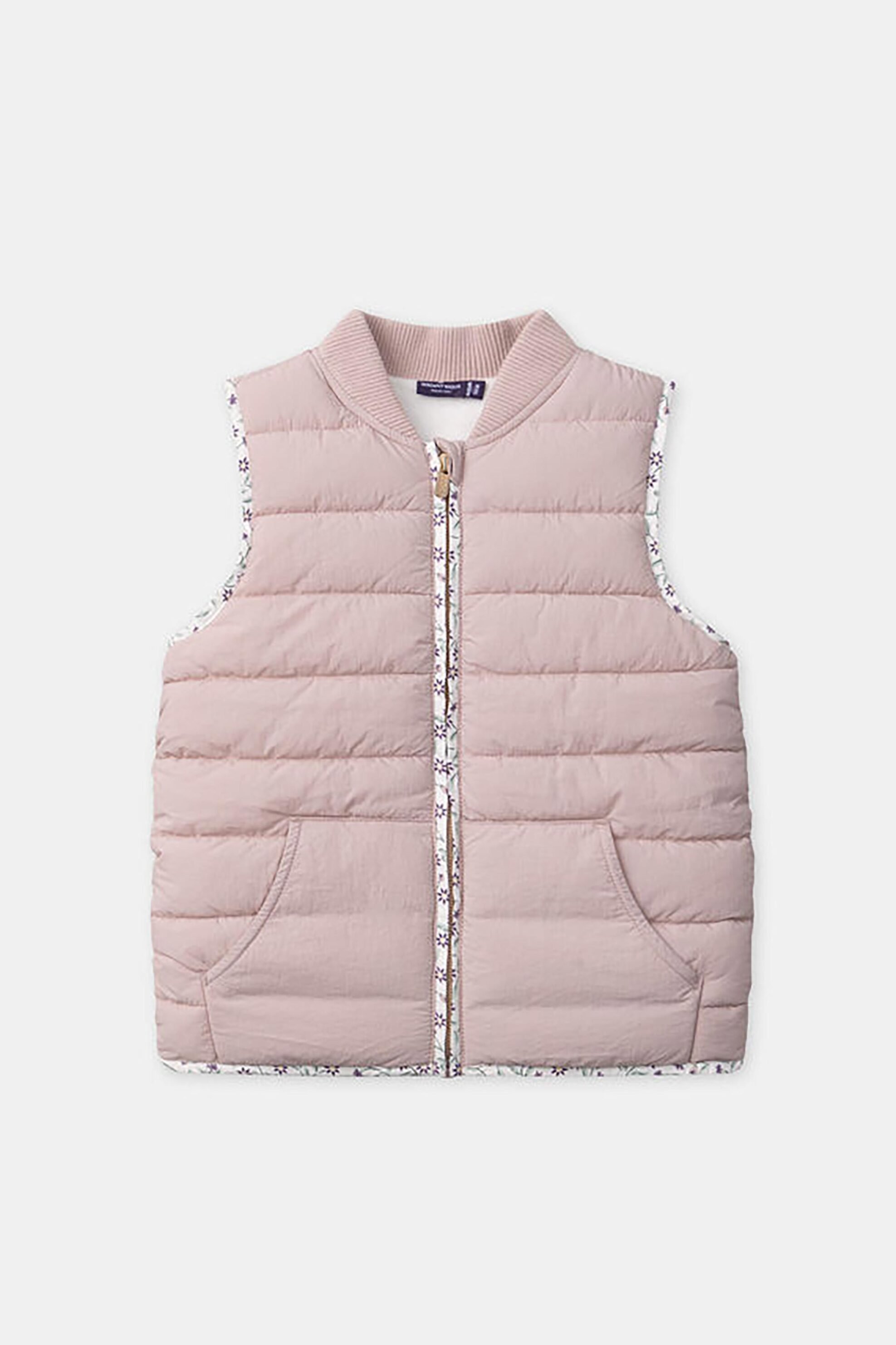 DPAM DPAM παιδικό αμάνικο μπουφάν με καπιτονέ σχέδιο - 367301 Ροζ