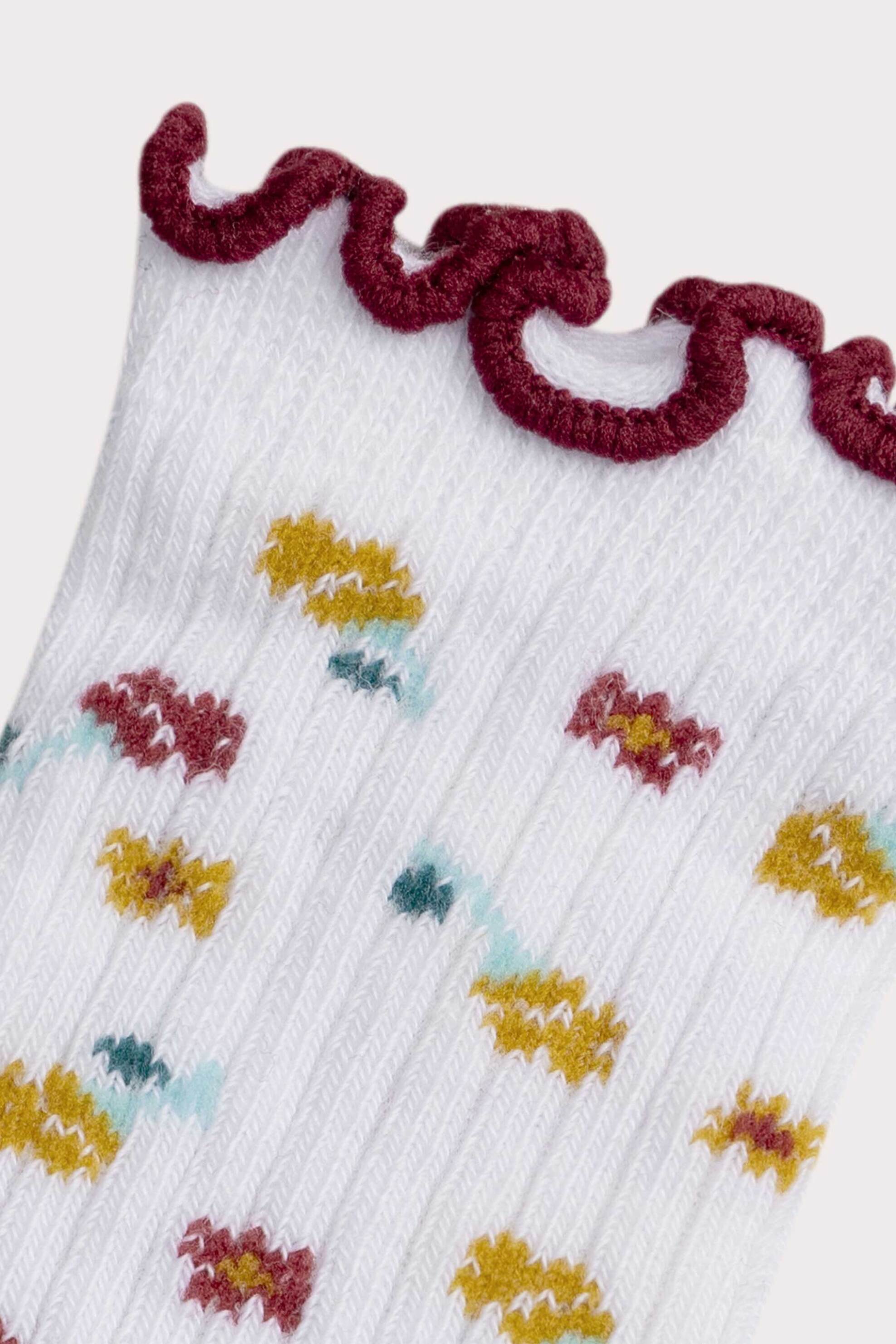 DPAM βρεφικές κάλτσες με floral print - 366988 Λευκό φωτογραφία