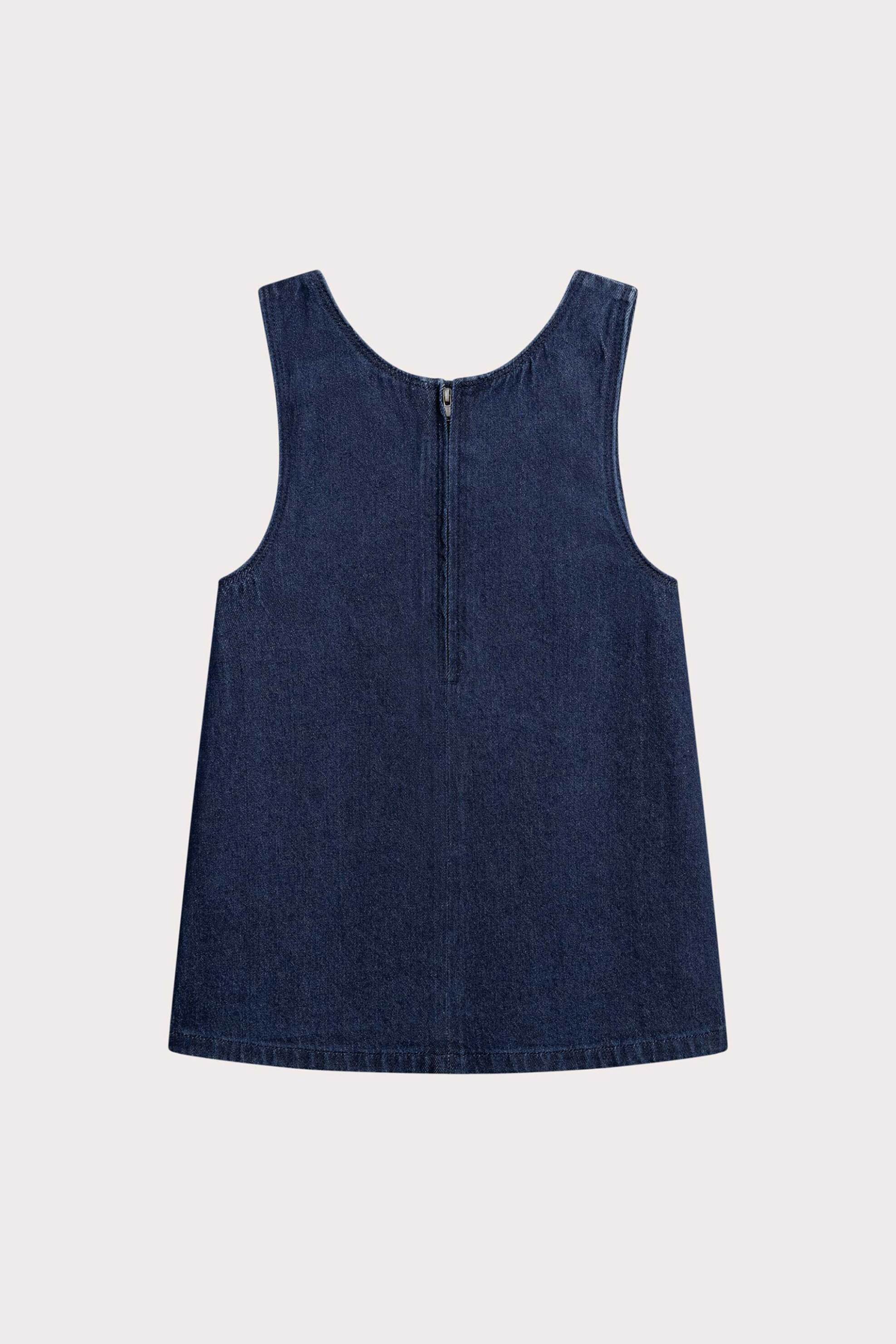 DPAM παιδικό denim φόρεμα αμάνικο με λουλούδια από πούλιες - 366752 Denim Blue Σκούρο φωτογραφία