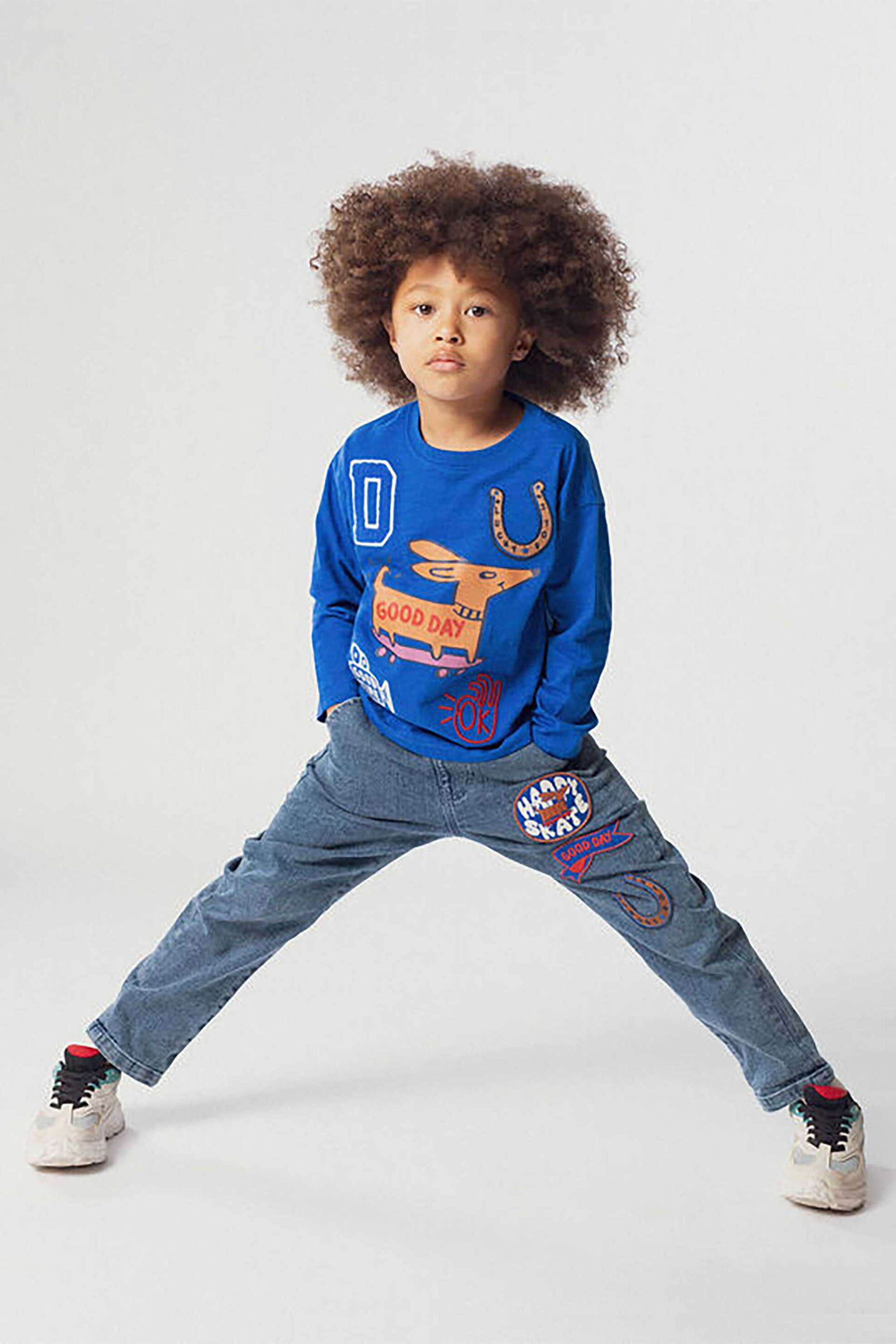 DPAM παιδικό τζιν παντελόνι με patches - 366760 Denim Blue