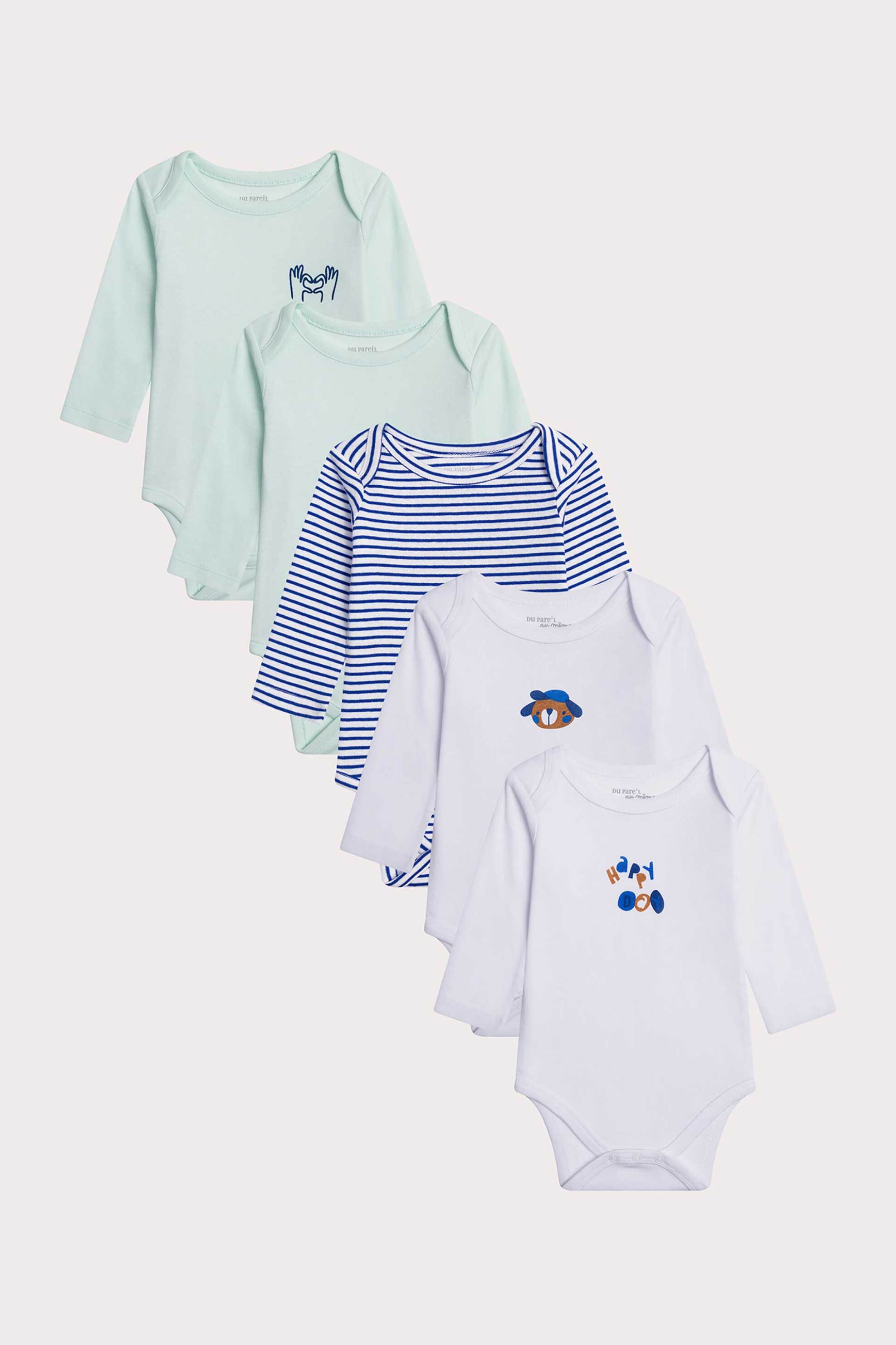 DPAM DPAM σετ βρεφικά φορμάκια με σχέδιο (5 τεμάχια) - 367069 Λευκό