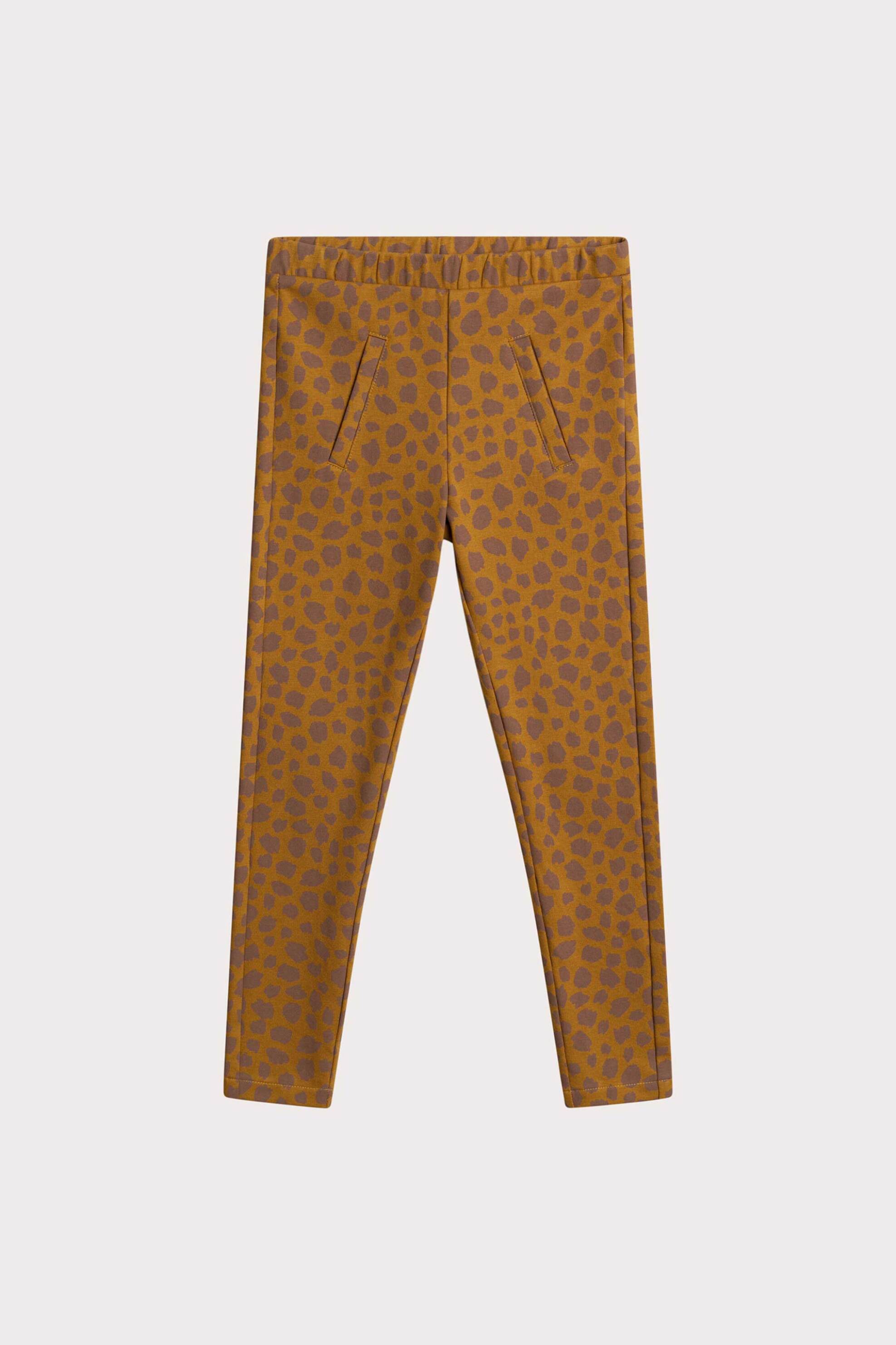 DPAM DPAM παιδικό παντελόνι με ελαστική μέση και animal print - 367079 Καφέ
