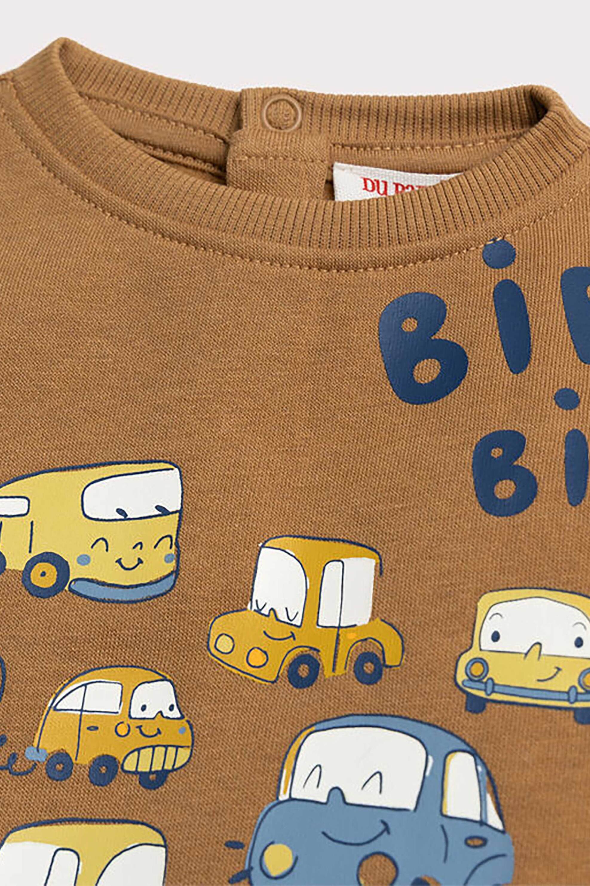 DPAM βρεφική μπλούζα φούτερ με print αυτοκινητάκια - 367240 Καφέ φωτογραφία