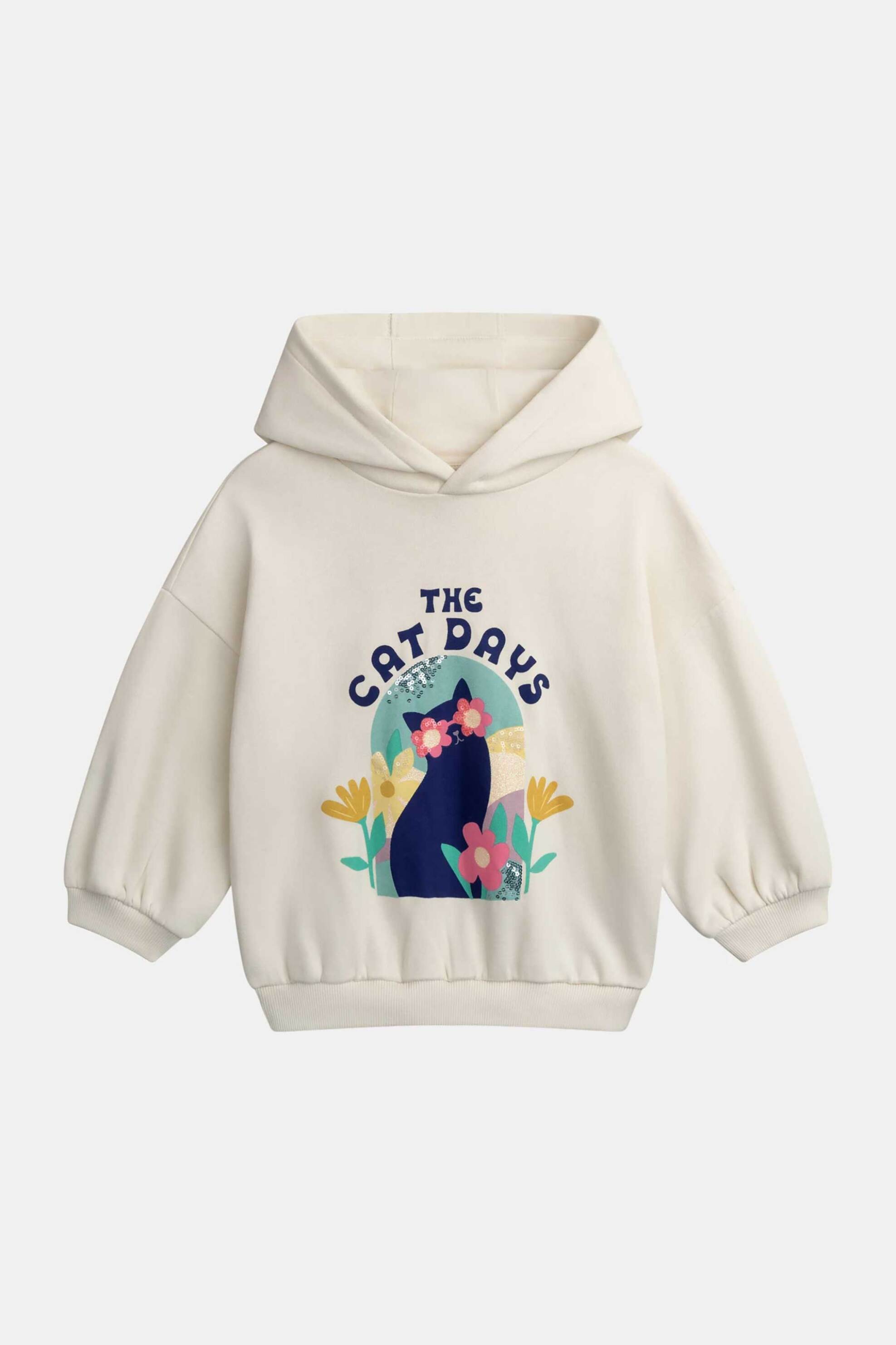 DPAM παιδικό φούτερ για κορίτσια "Cat Days" - 370311 Λευκό