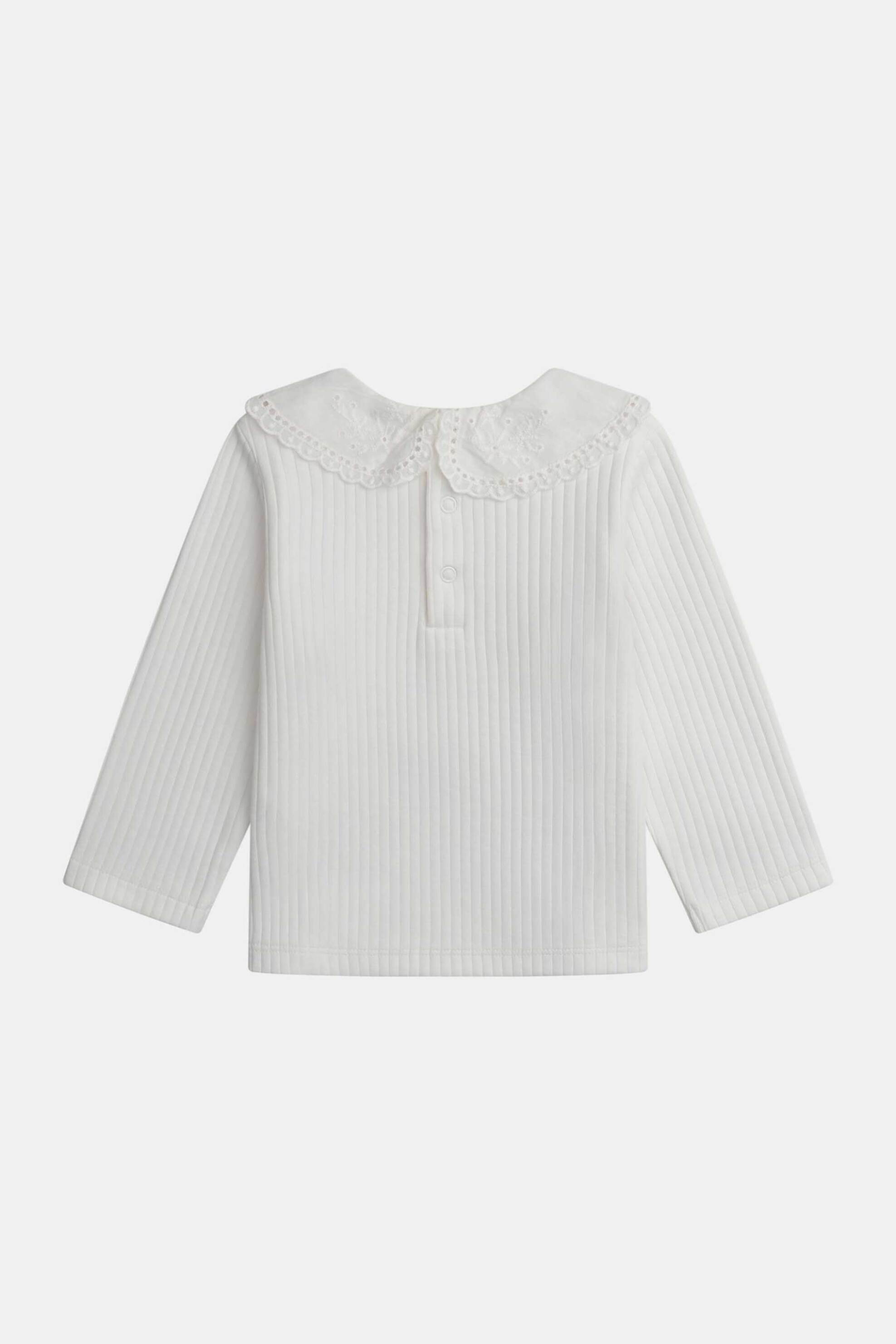 DPAM βρεφική μπλούζα για κορίτσια "Ribbed White" - 370406 Λευκό φωτογραφία