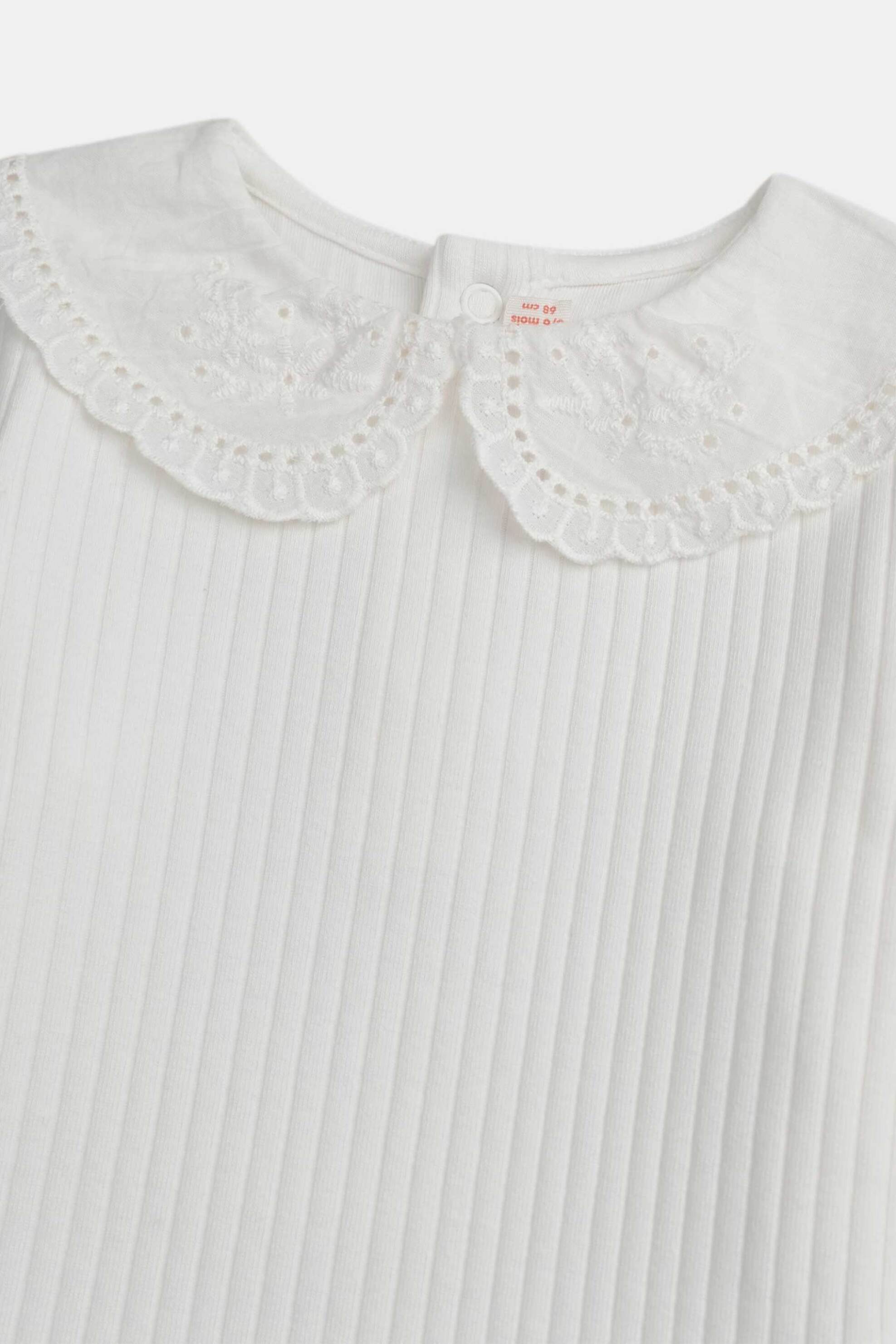 DPAM βρεφική μπλούζα για κορίτσια "Ribbed White" - 370406 Λευκό φωτογραφία