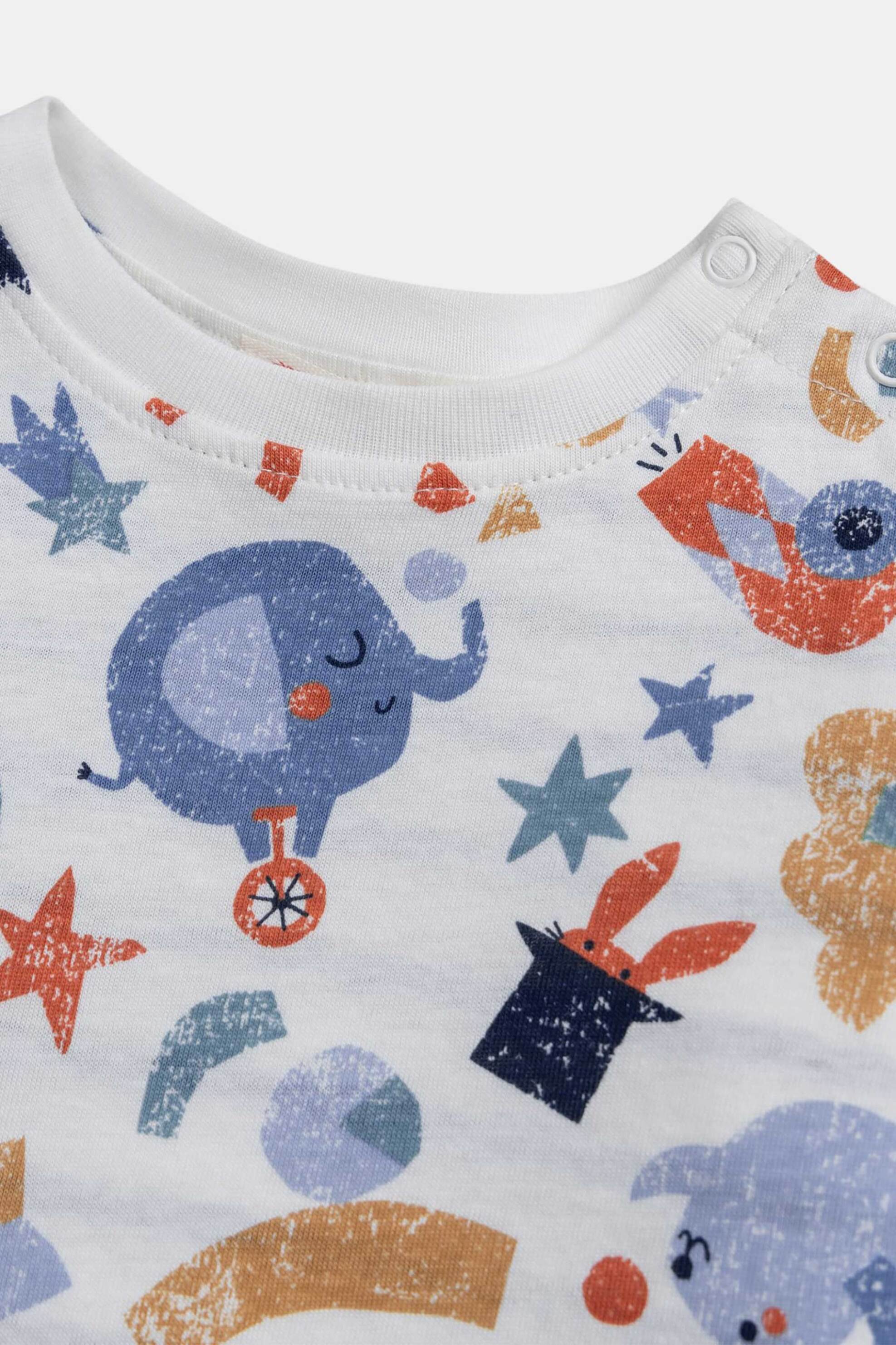 DPAM βρεφική μπλούζα για αγόρια 2 σε 1 "Stripped Circus" - 370478 Λευκό φωτογραφία