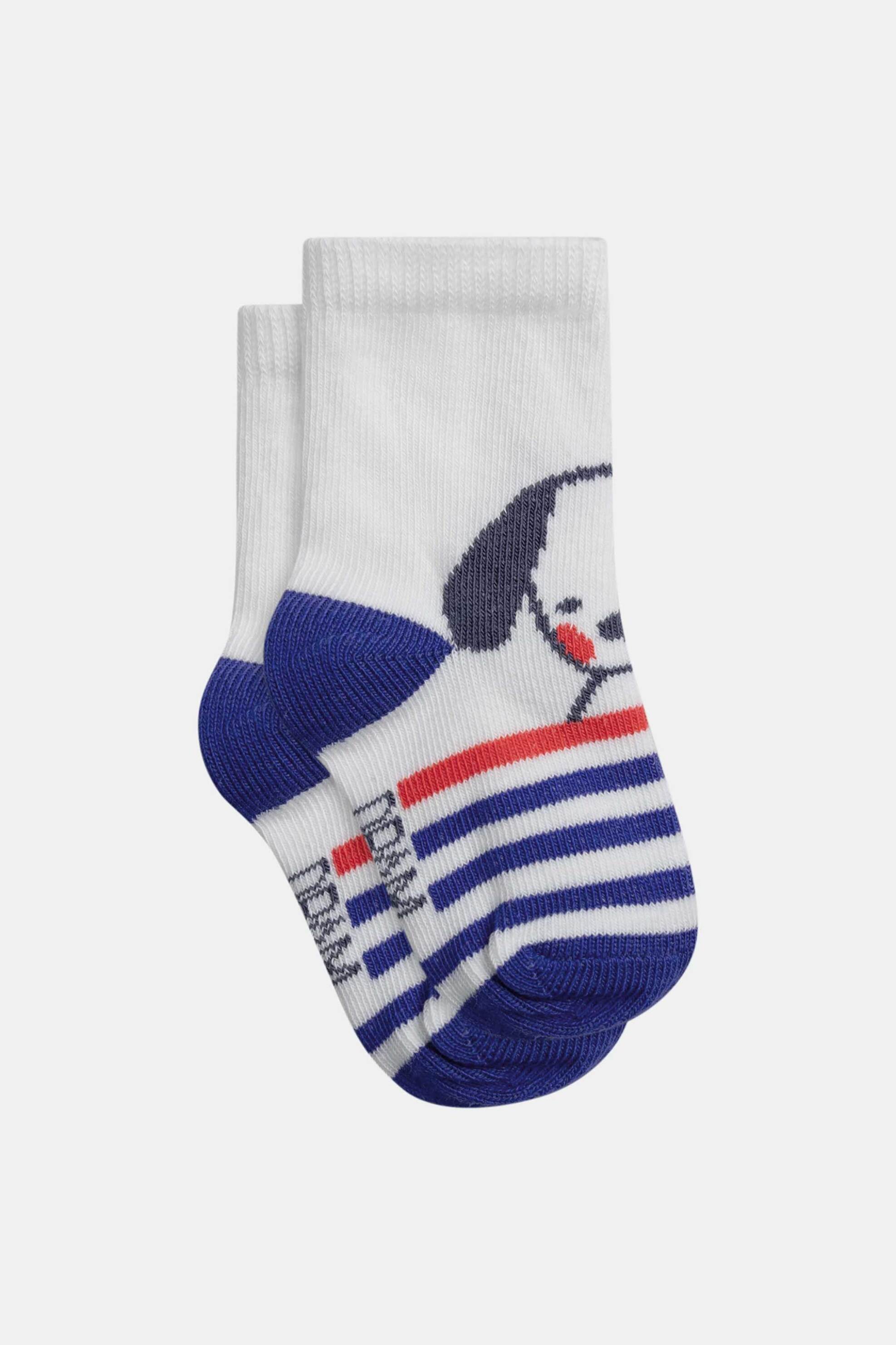 DPAM βρεφικές κάλτσες για αγόρια "Stripped Puppy" - 371069 Λευκό