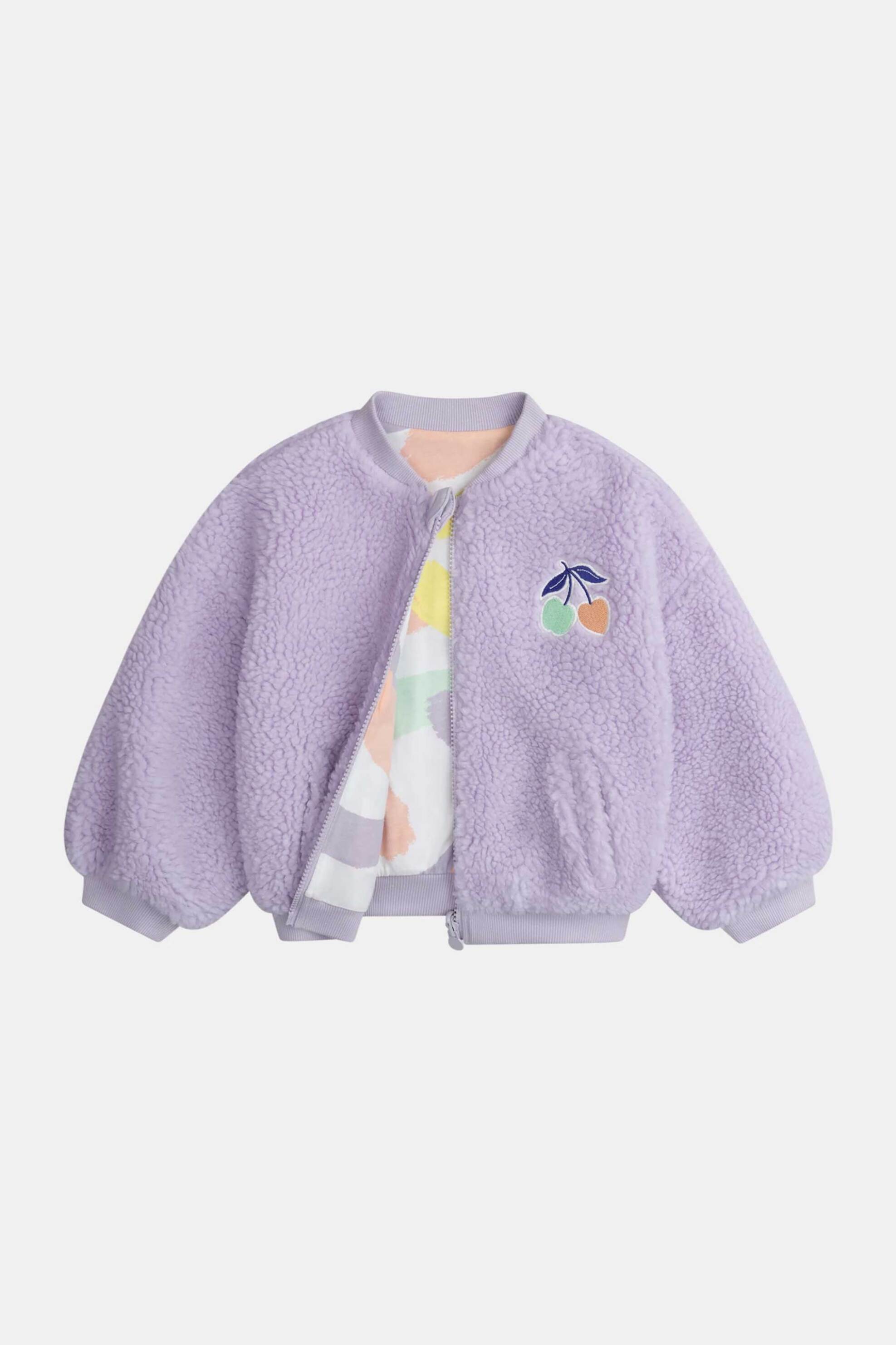 DPAM παιδική ζακέτα για κορίτσια 2 σε 1 "Fluffy Pastel" - 371078 Λιλά