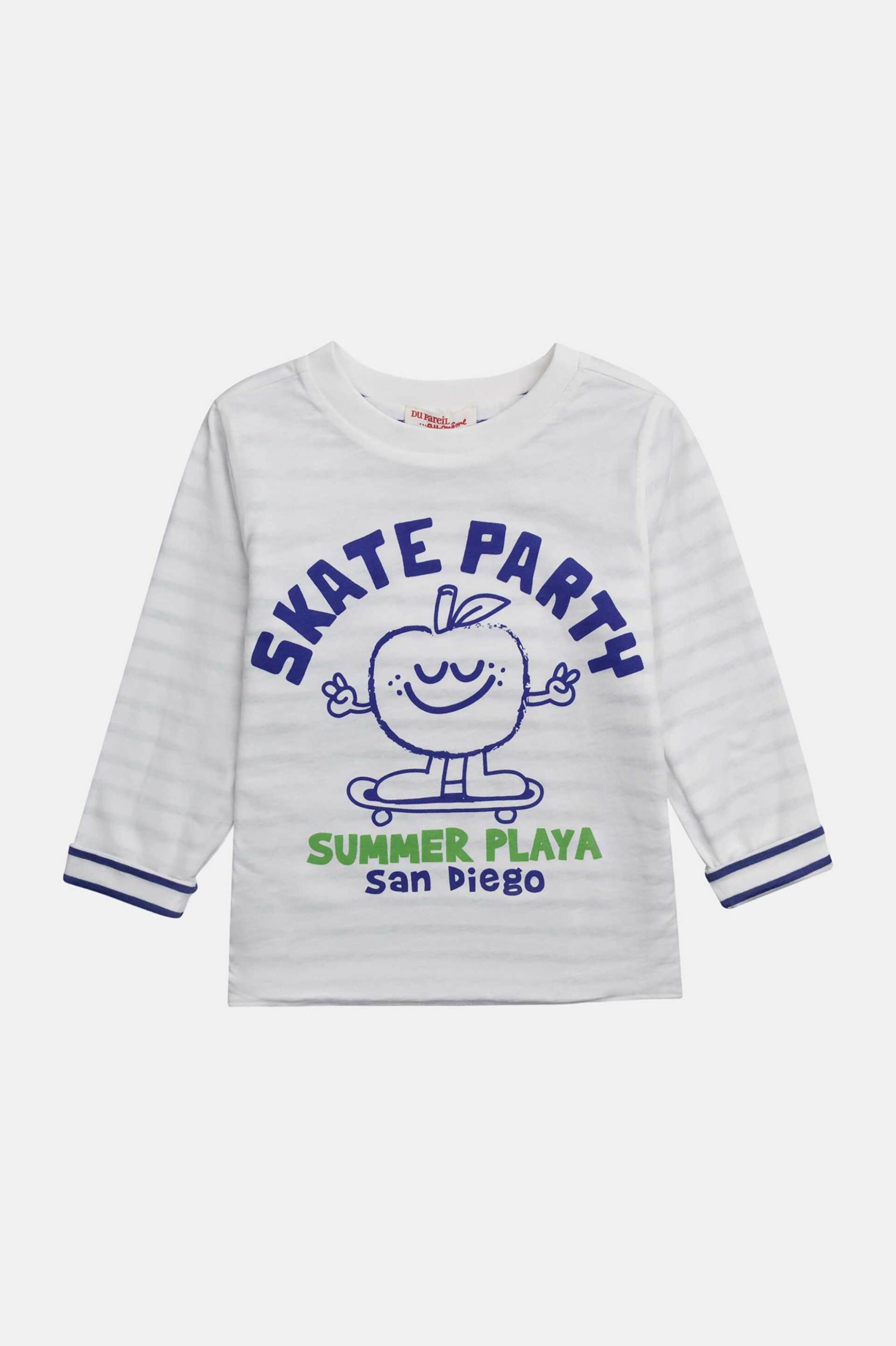 DPAM παιδική μπλούζα για αγόρια 2 σε 1 "Stripped Party" - 371187 Λευκό