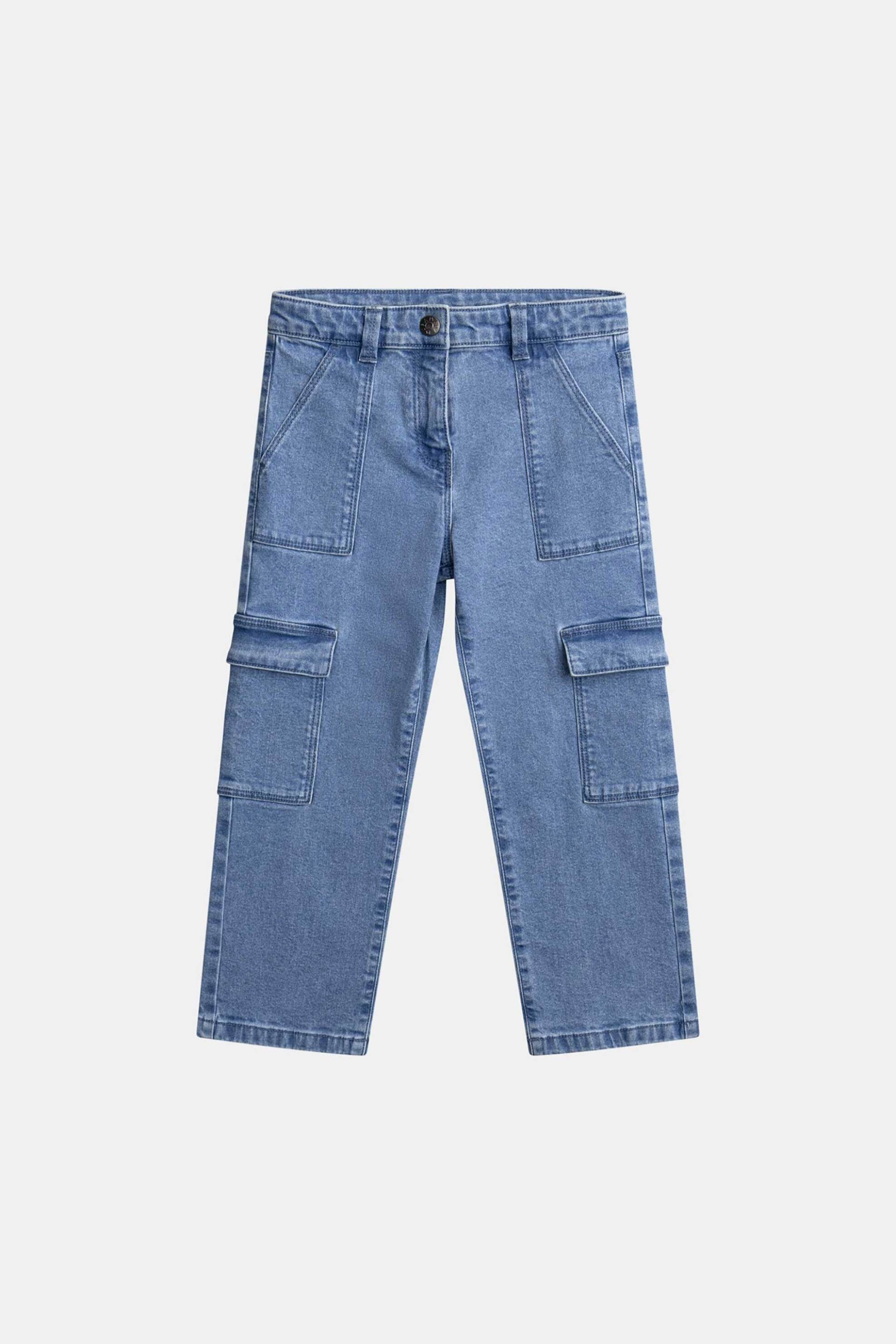 DPAM παιδικό τζιν παντελόνι για κορίτσια "Cargo" - 371086 Denim Blue