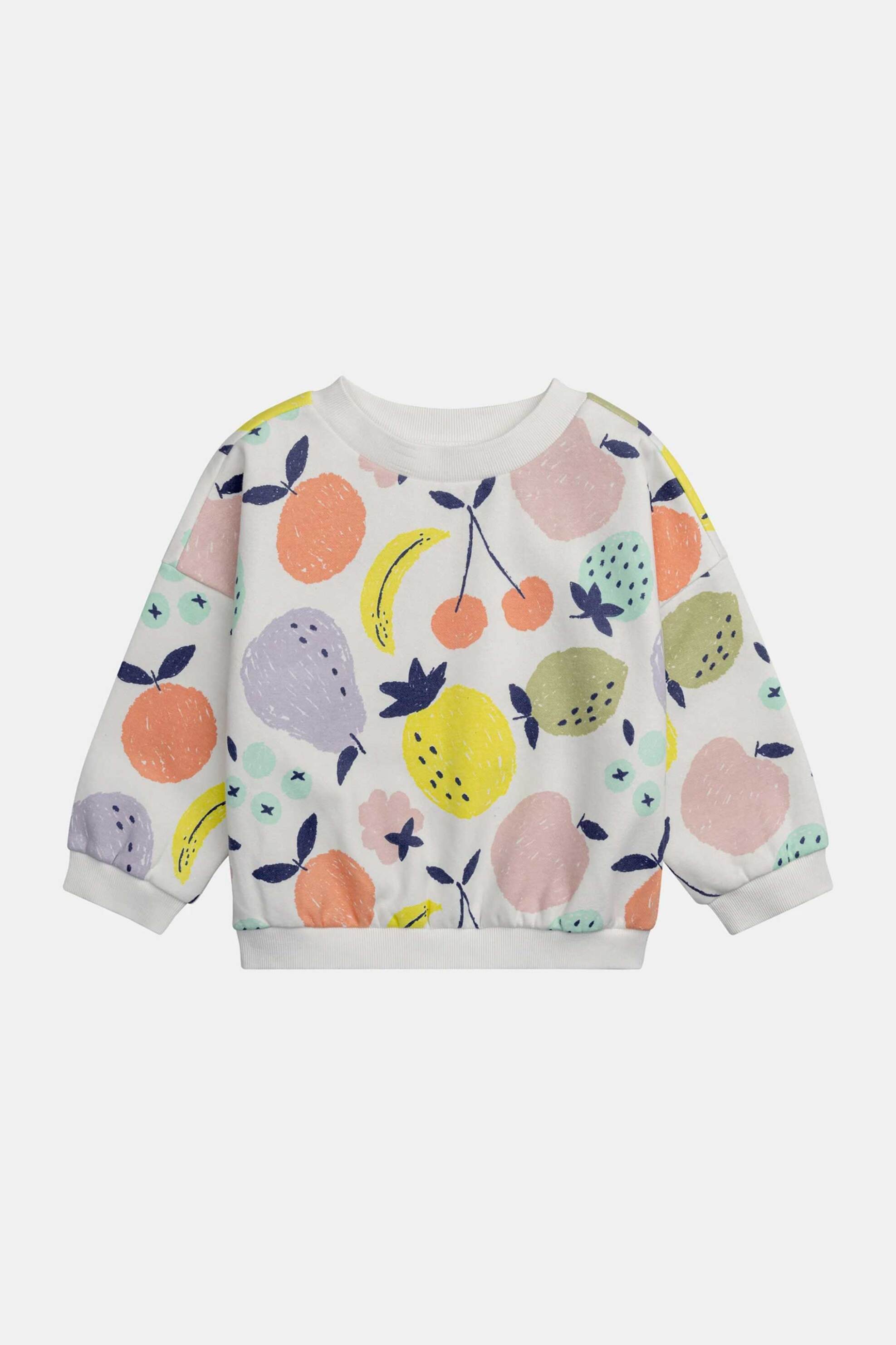 DPAM παιδικό φούτερ για κορίτσια "Colourful Plate" - 371108 Λευκό