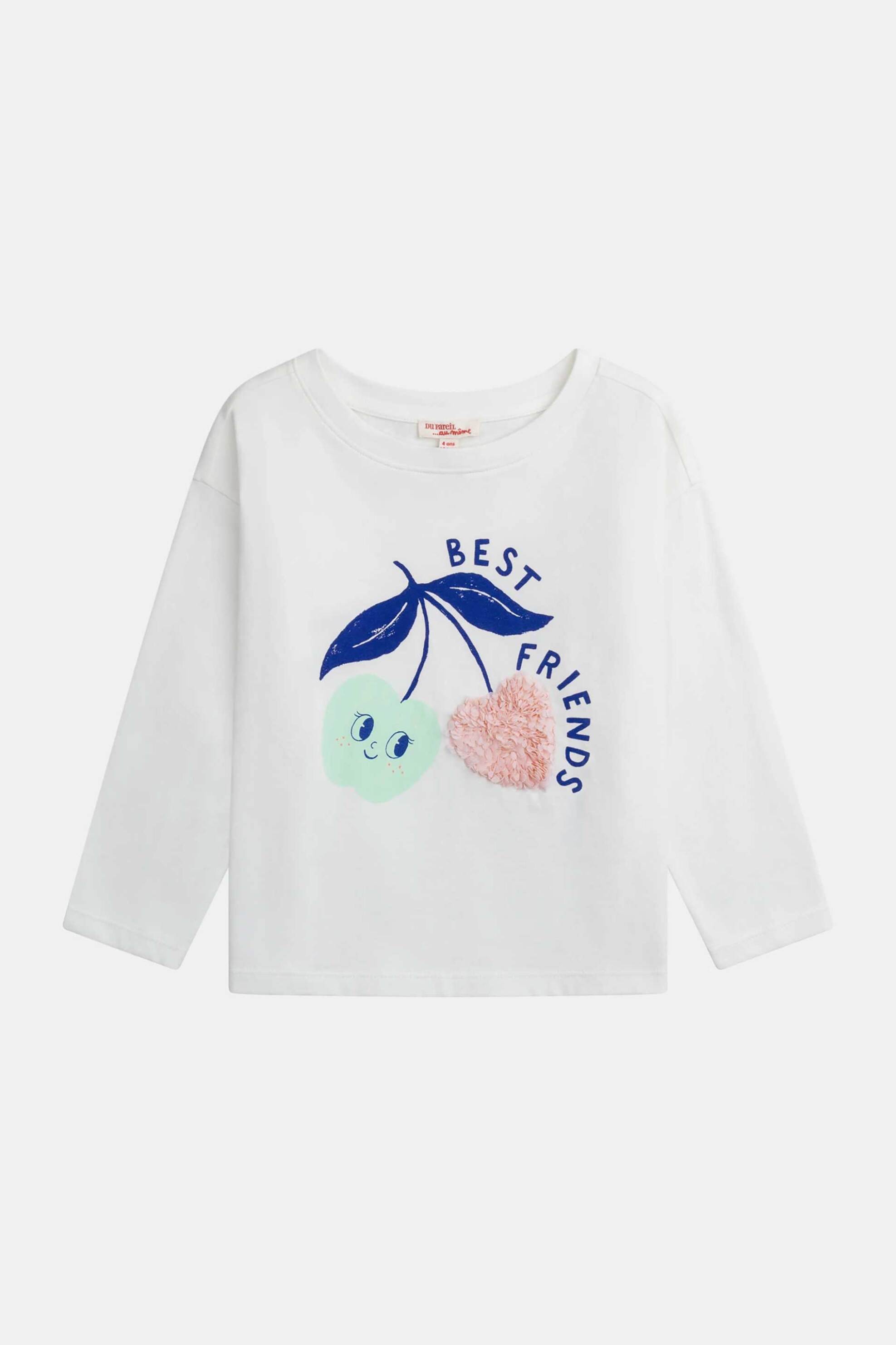 DPAM παιδική μπλούζα για κορίτσια "Best Friends" - 371115 Λευκό