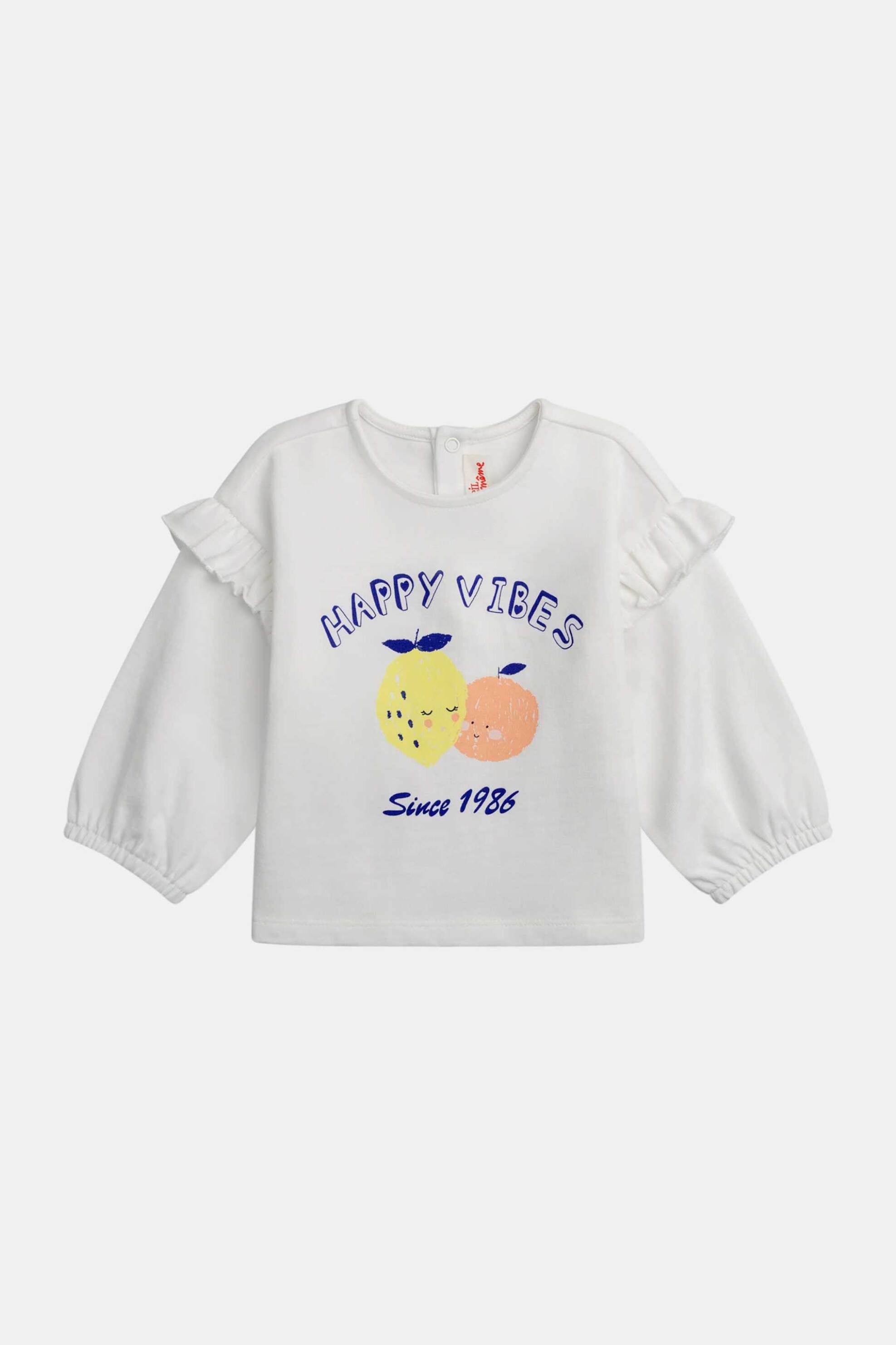 DPAM βρεφική μπλούζα για κορίτσια "Happy Vibes" - 371249 Λευκό