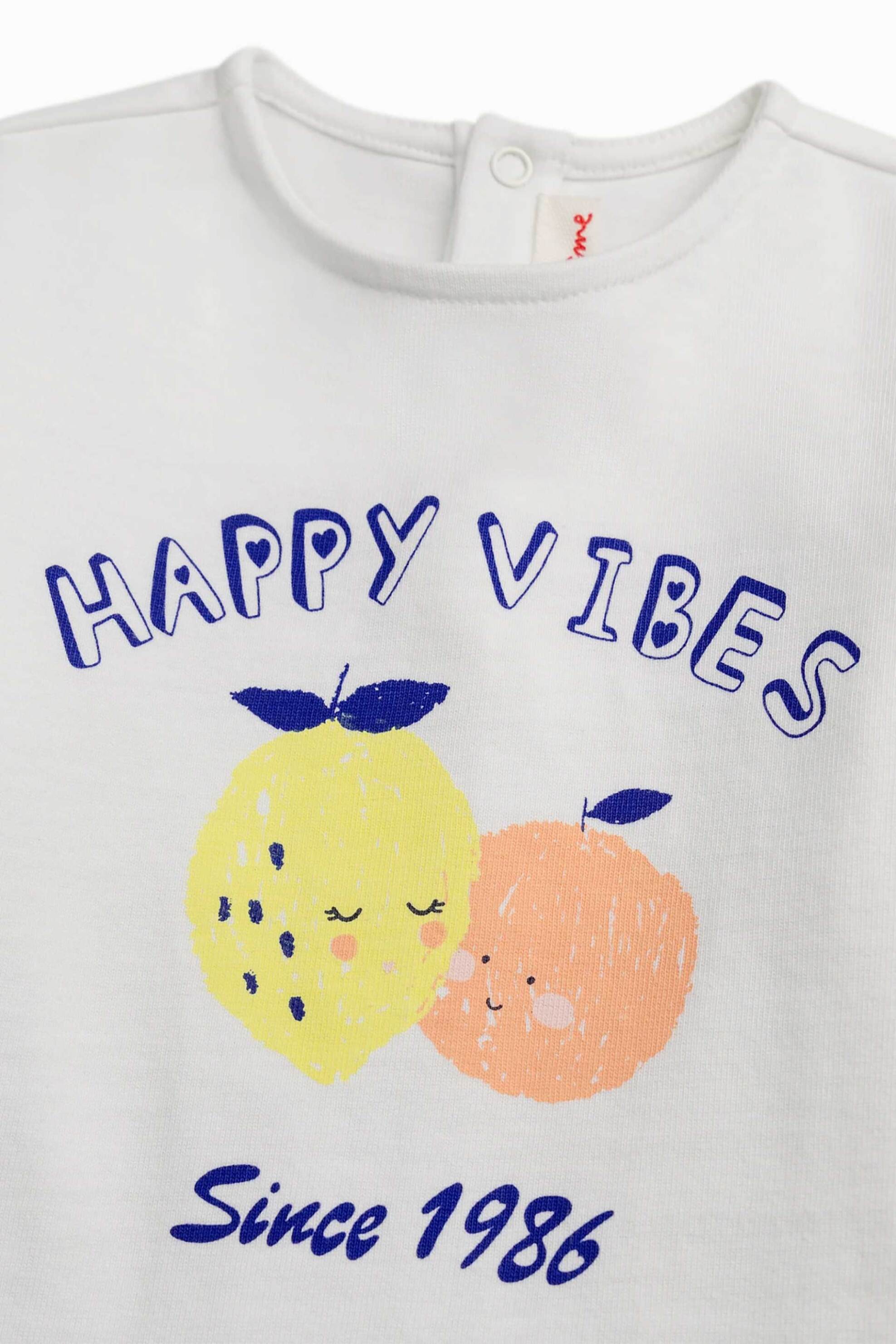Dpam Βρεφική Μπλούζα για Κορίτσια Happy Vibes - 371249 Λευκό