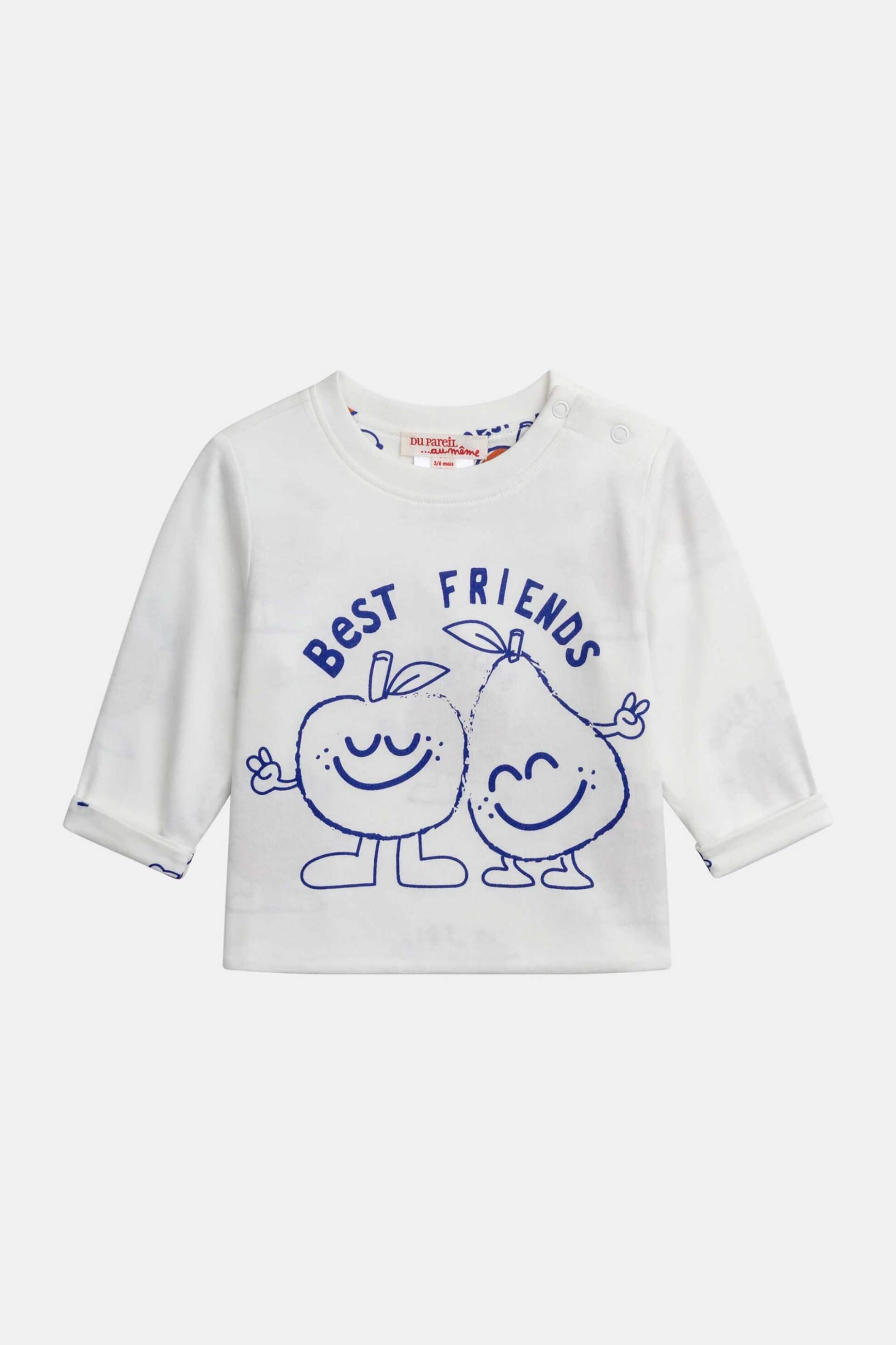 DPAM βρεφική μπλούζα για αγόρια 2 σε 1 "Best Friends" - 371299 Λευκό